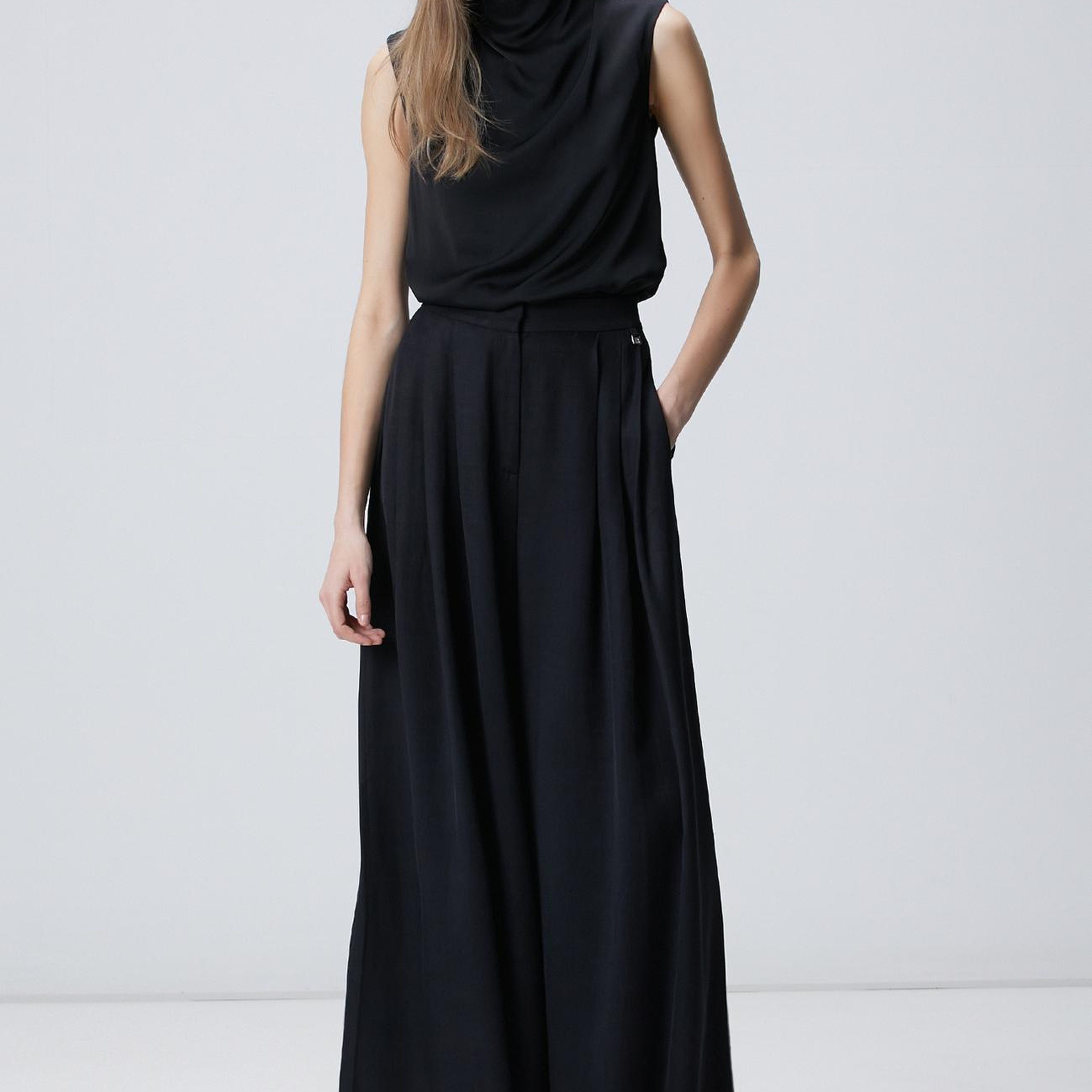 Network Kadın Siyah Degaje Yaka Bluz