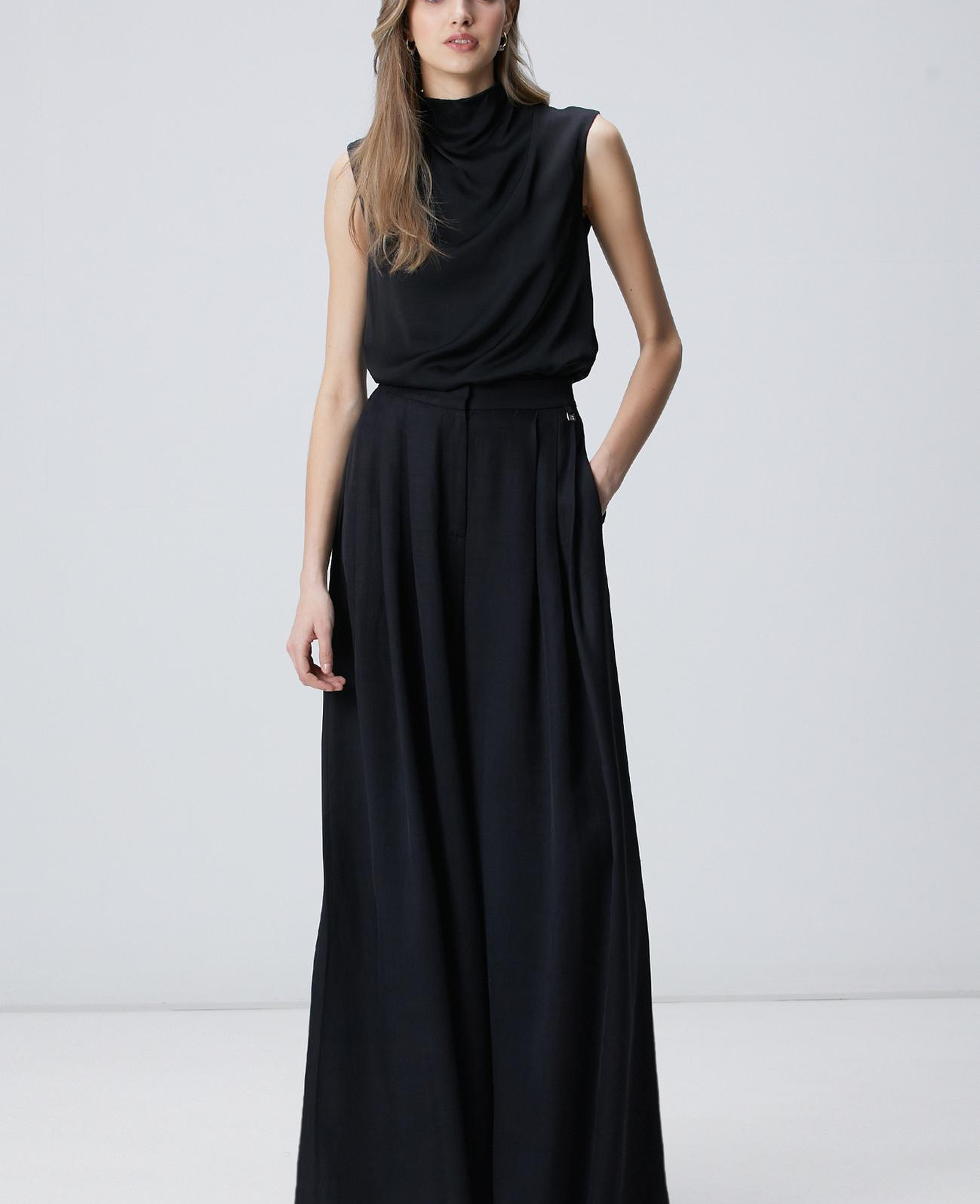 Network Kadın Siyah Degaje Yaka Bluz