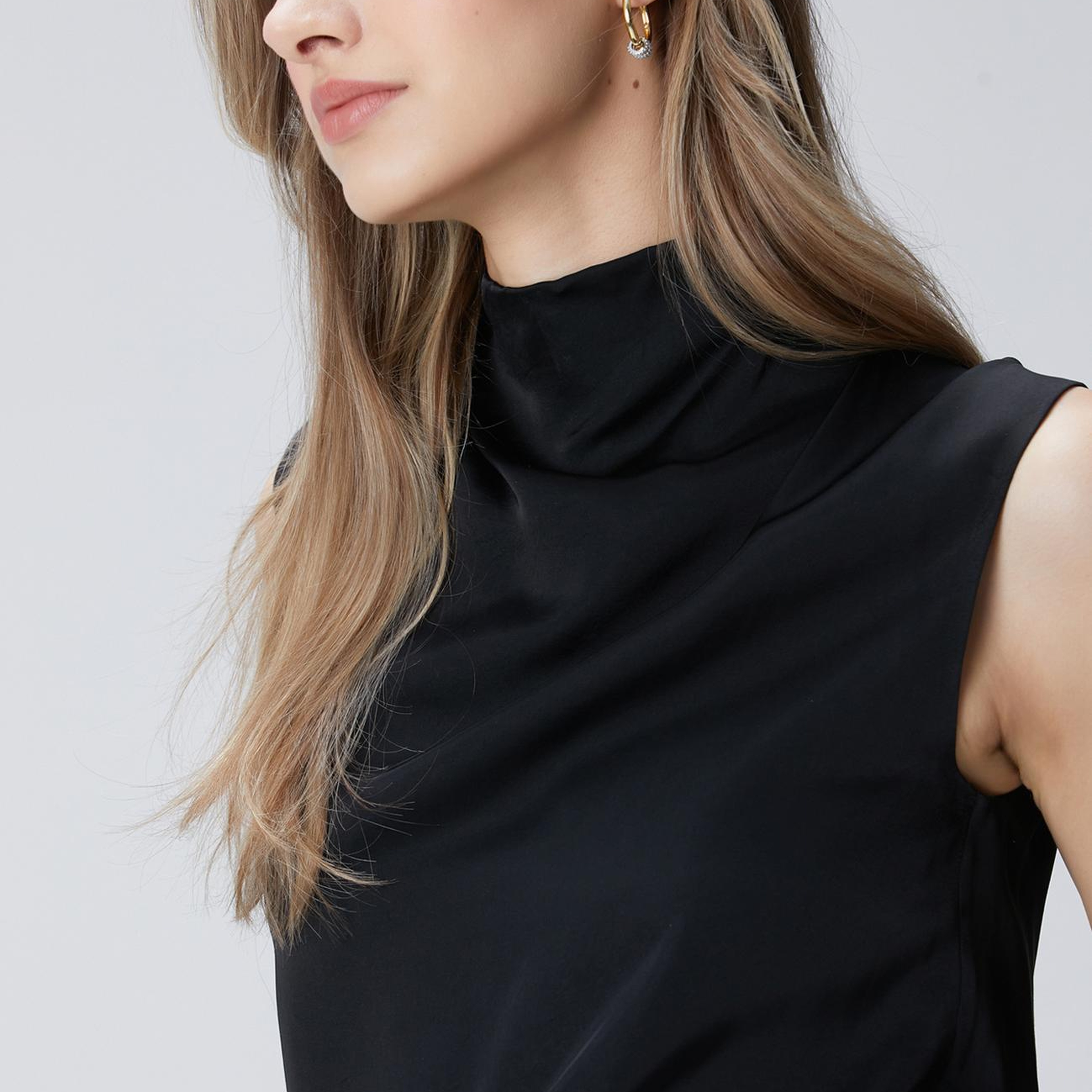 Network Kadın Siyah Degaje Yaka Bluz