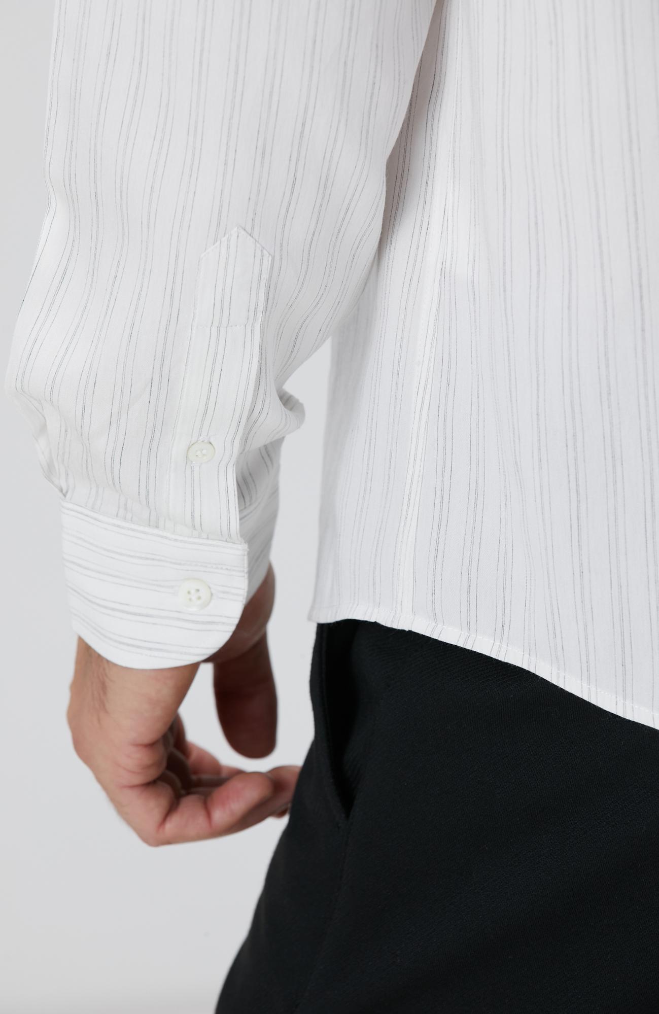 Network Erkek Beyaz Çizgili Gömlek