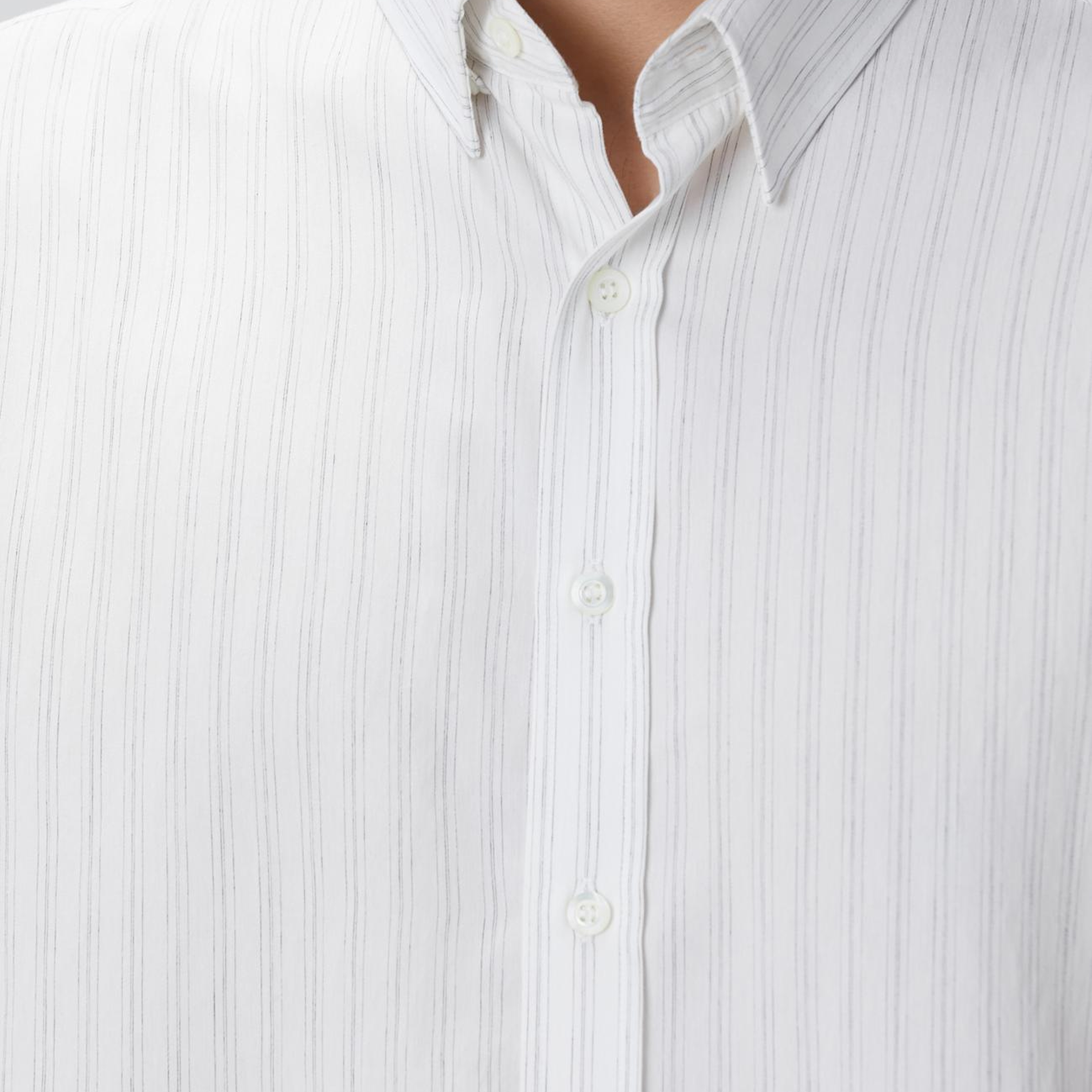 Network Erkek Beyaz Çizgili Gömlek