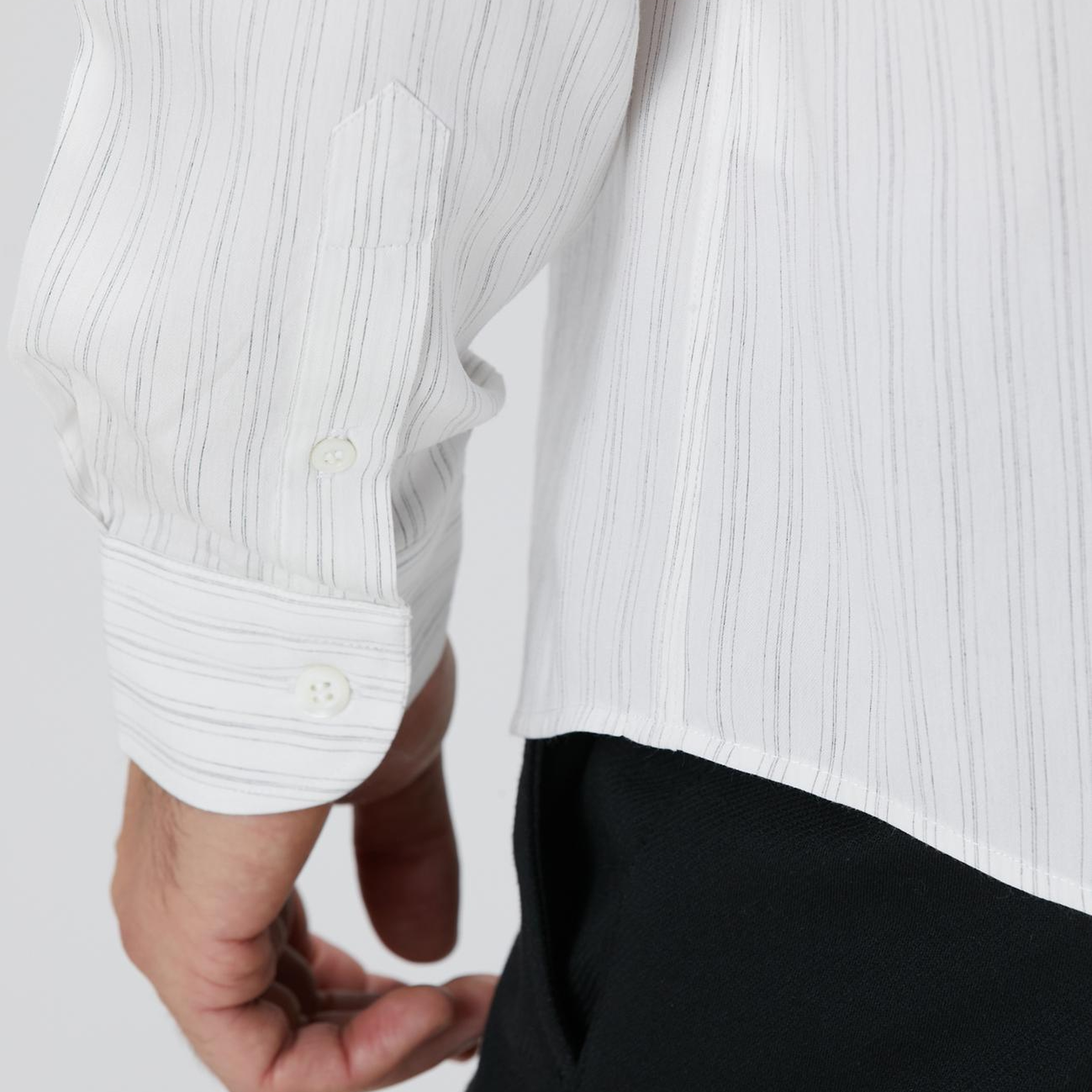 Network Erkek Beyaz Çizgili Gömlek