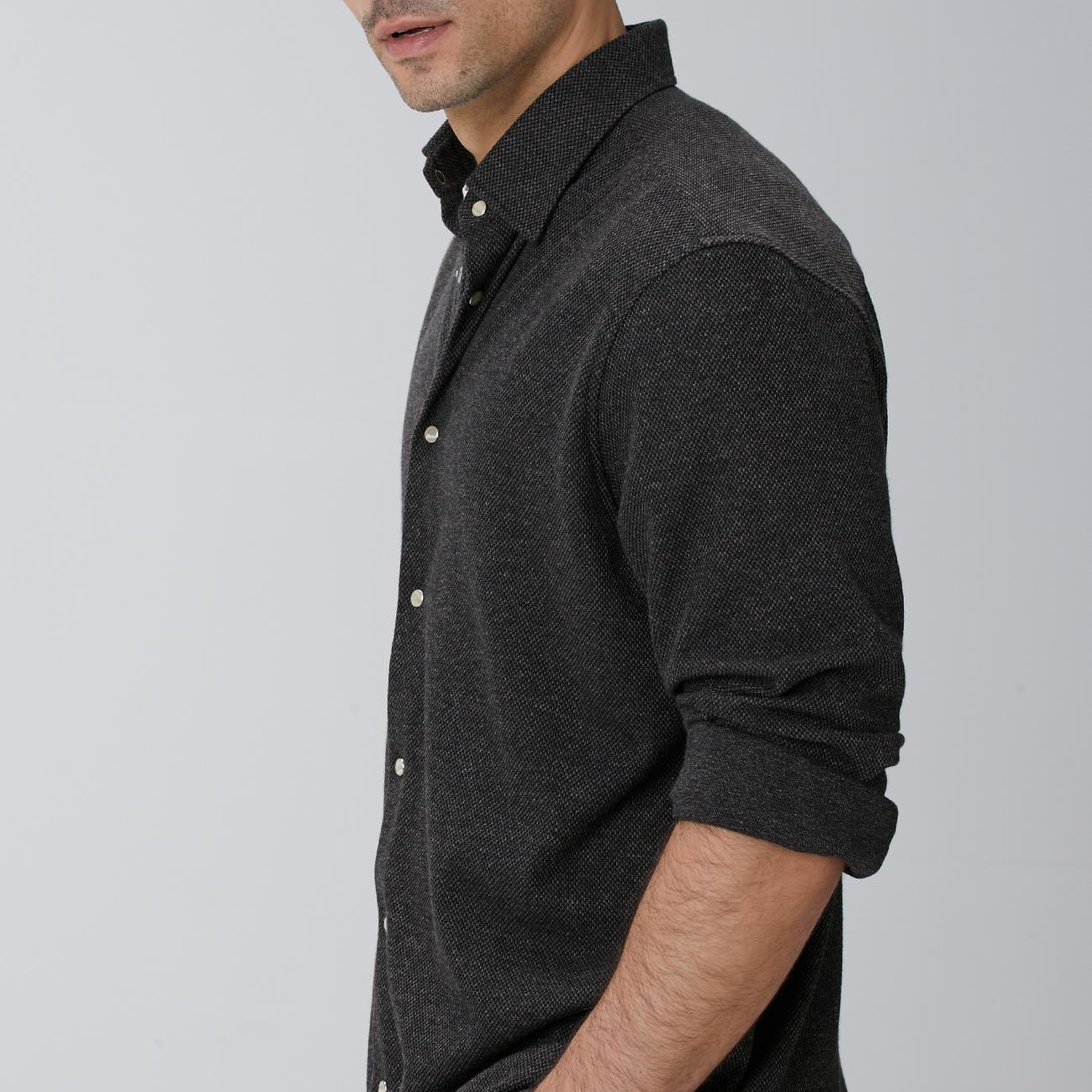 Network Erkek Kahverengi Yün Karışımlı Örme Gömlek