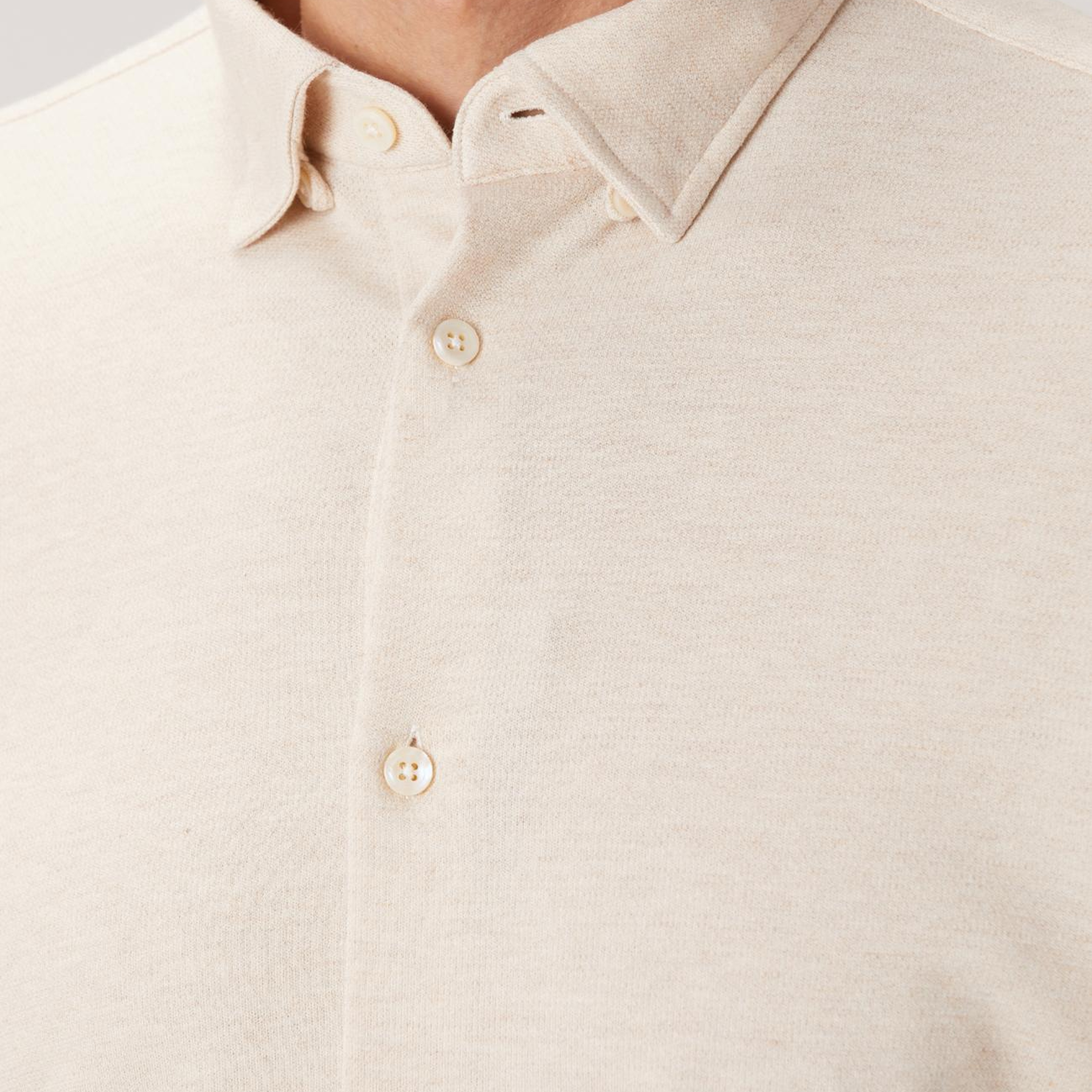 Network Erkek Bej Yün Karışımlı Örme Gömlek