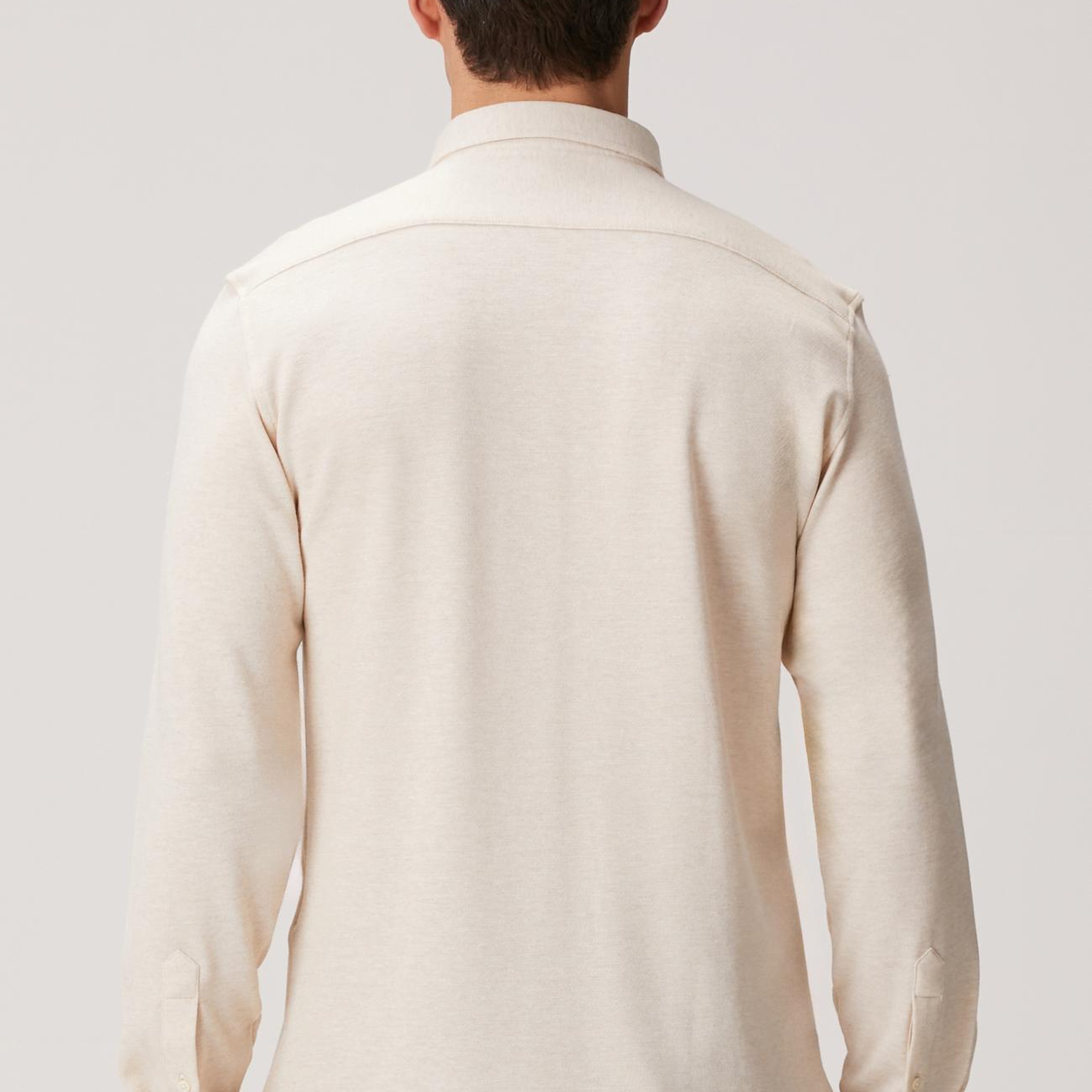 Network Erkek Bej Yün Karışımlı Örme Gömlek