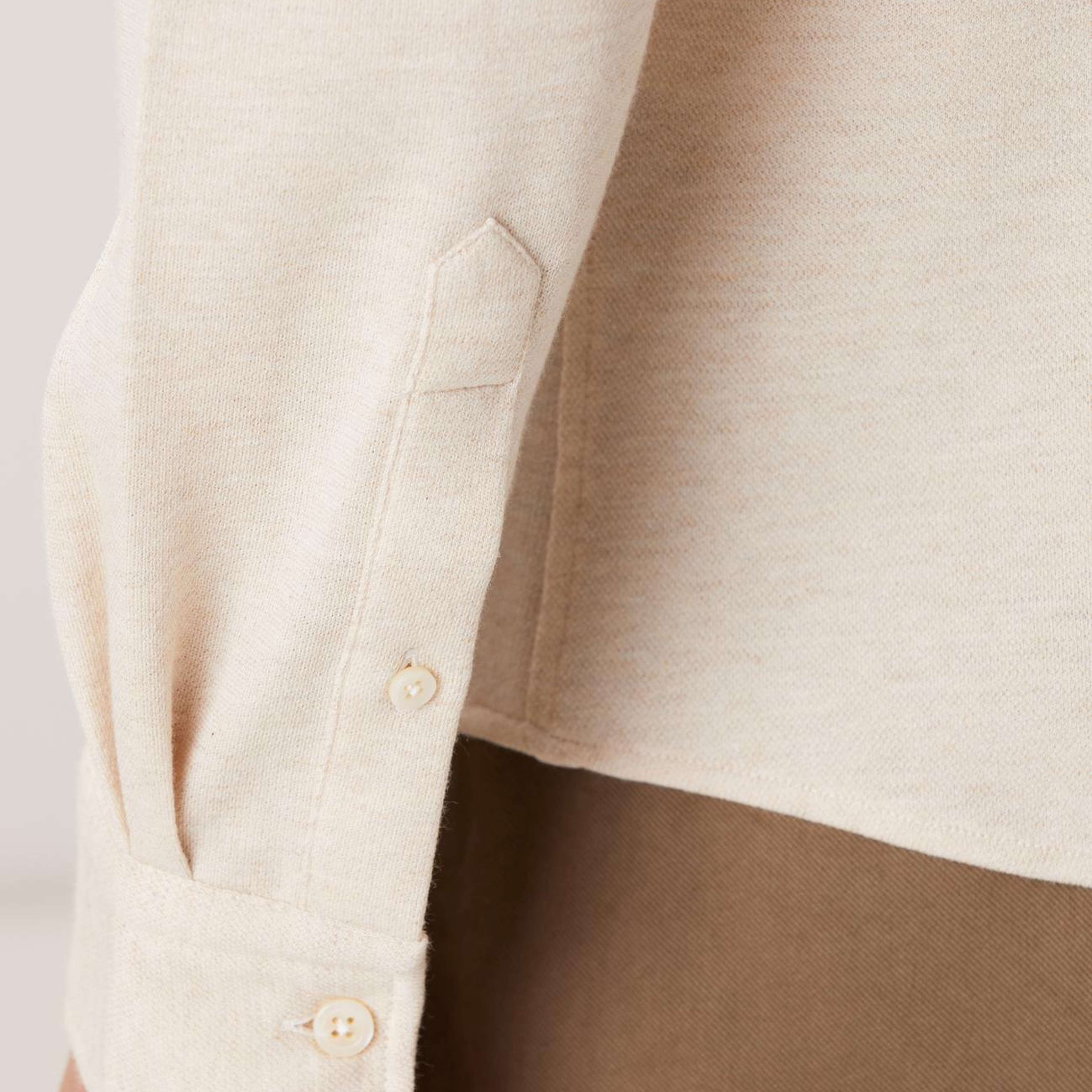 Network Erkek Bej Yün Karışımlı Örme Gömlek