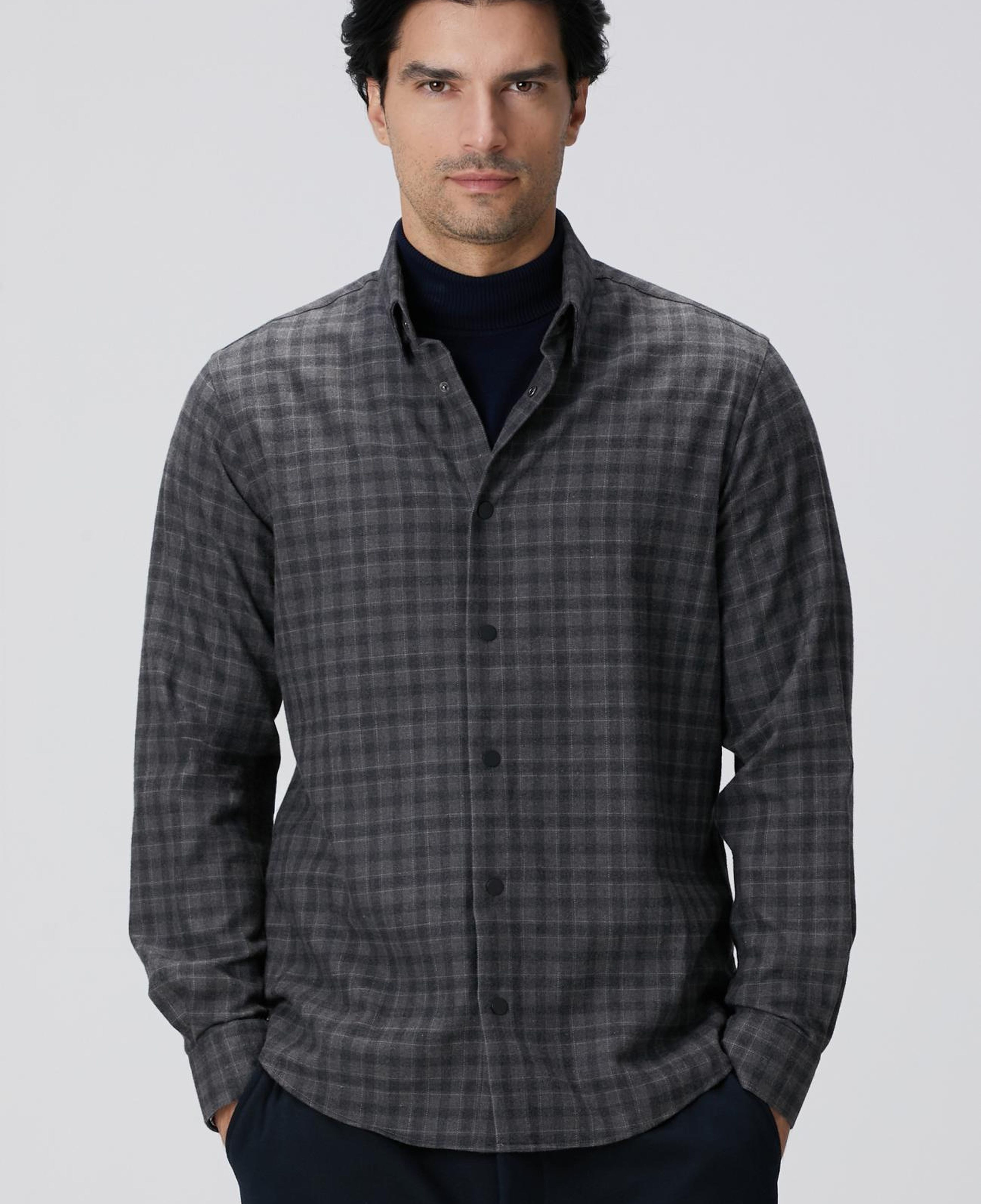 Network Erkek Antrasit Ekose Desenli Gömlek