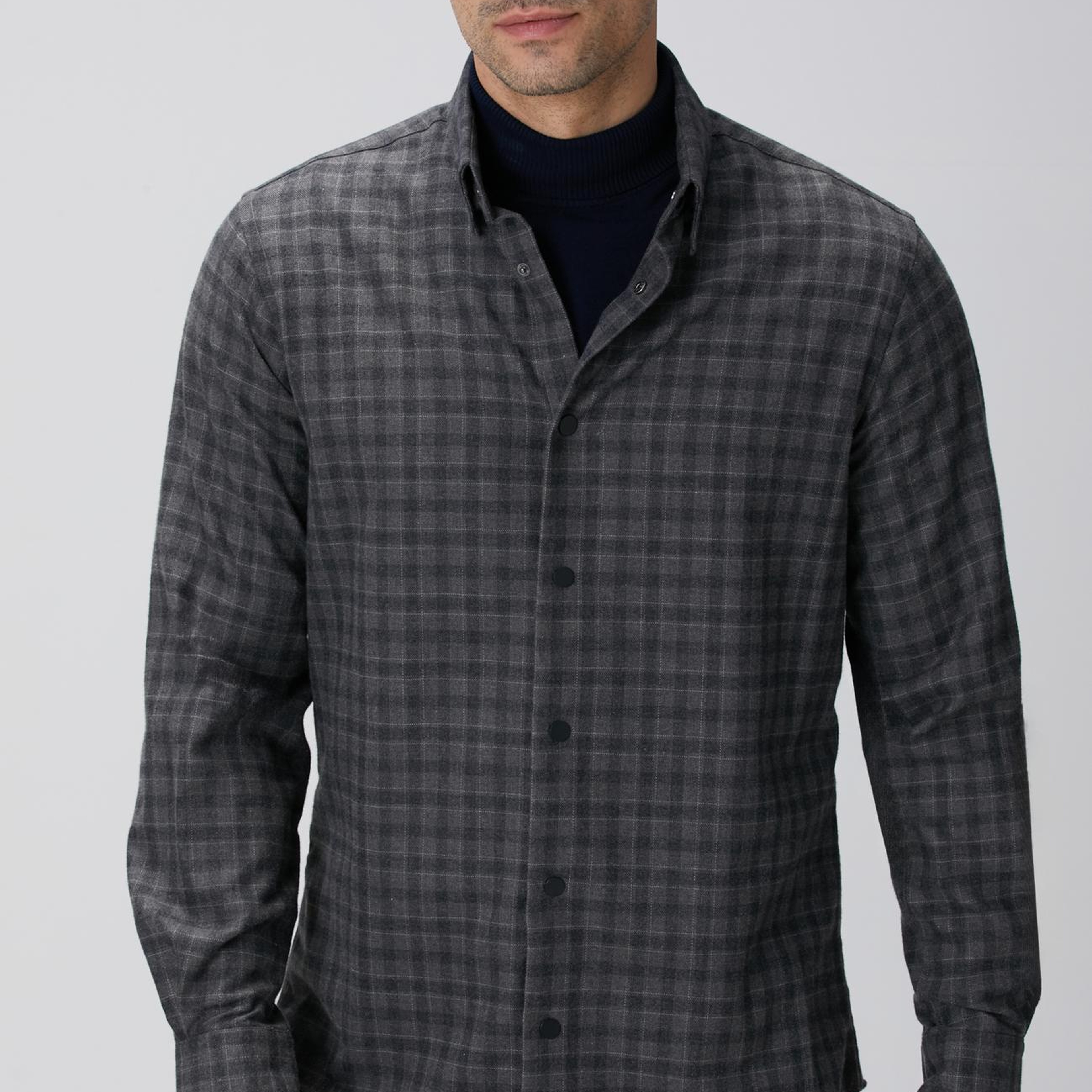 Network Erkek Antrasit Ekose Desenli Gömlek