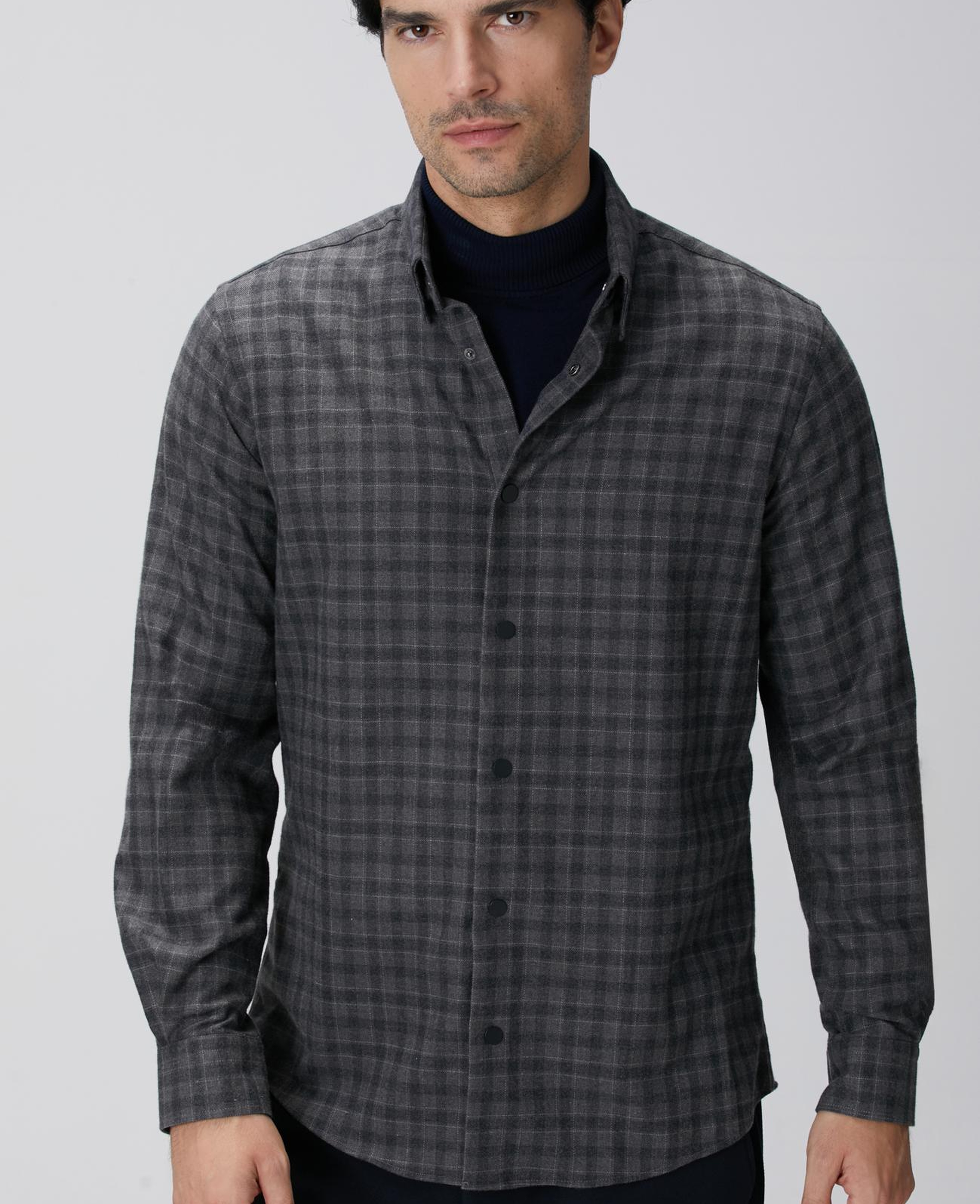 Network Erkek Antrasit Ekose Desenli Gömlek