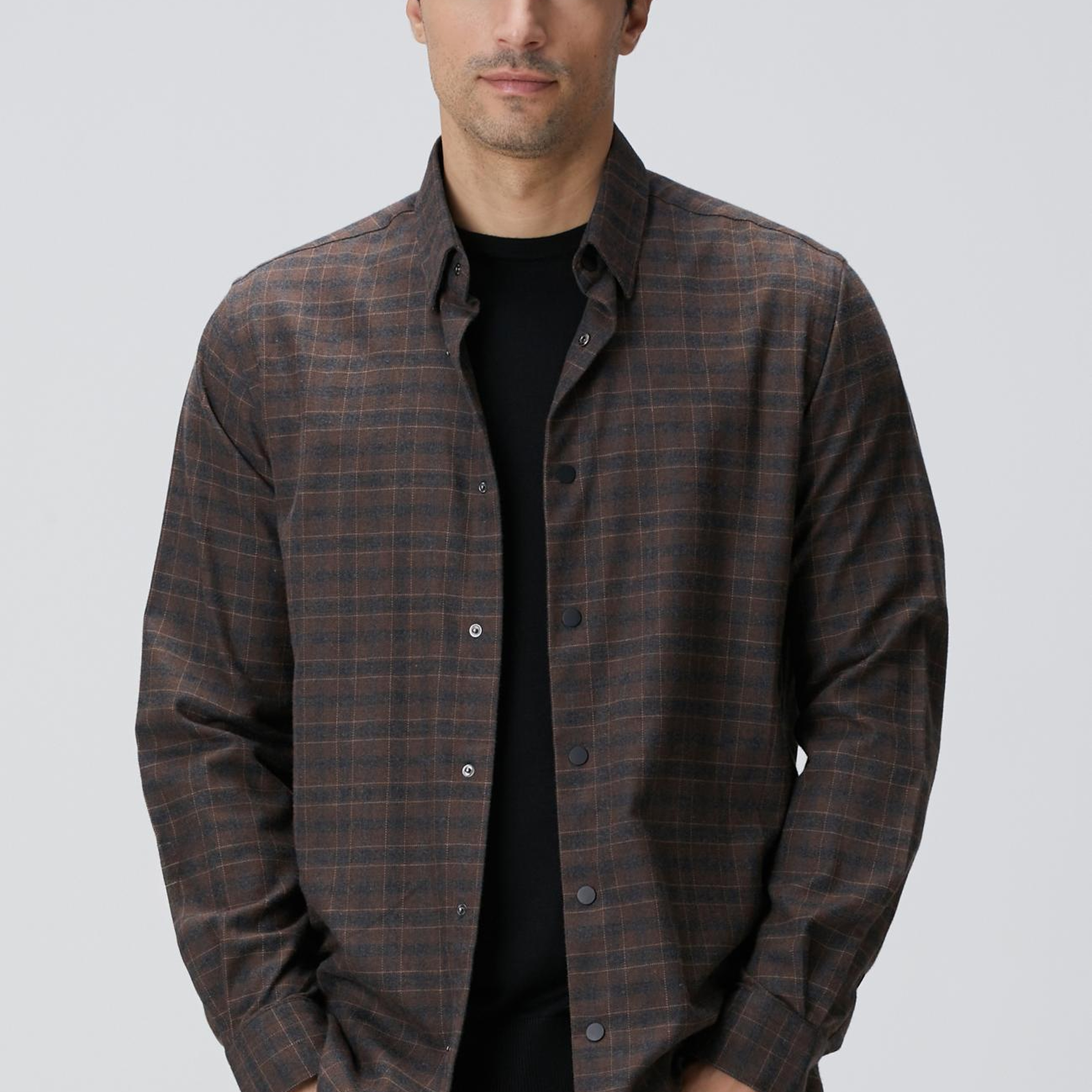 Network Erkek Kahverengi Ekose Desenli Gömlek