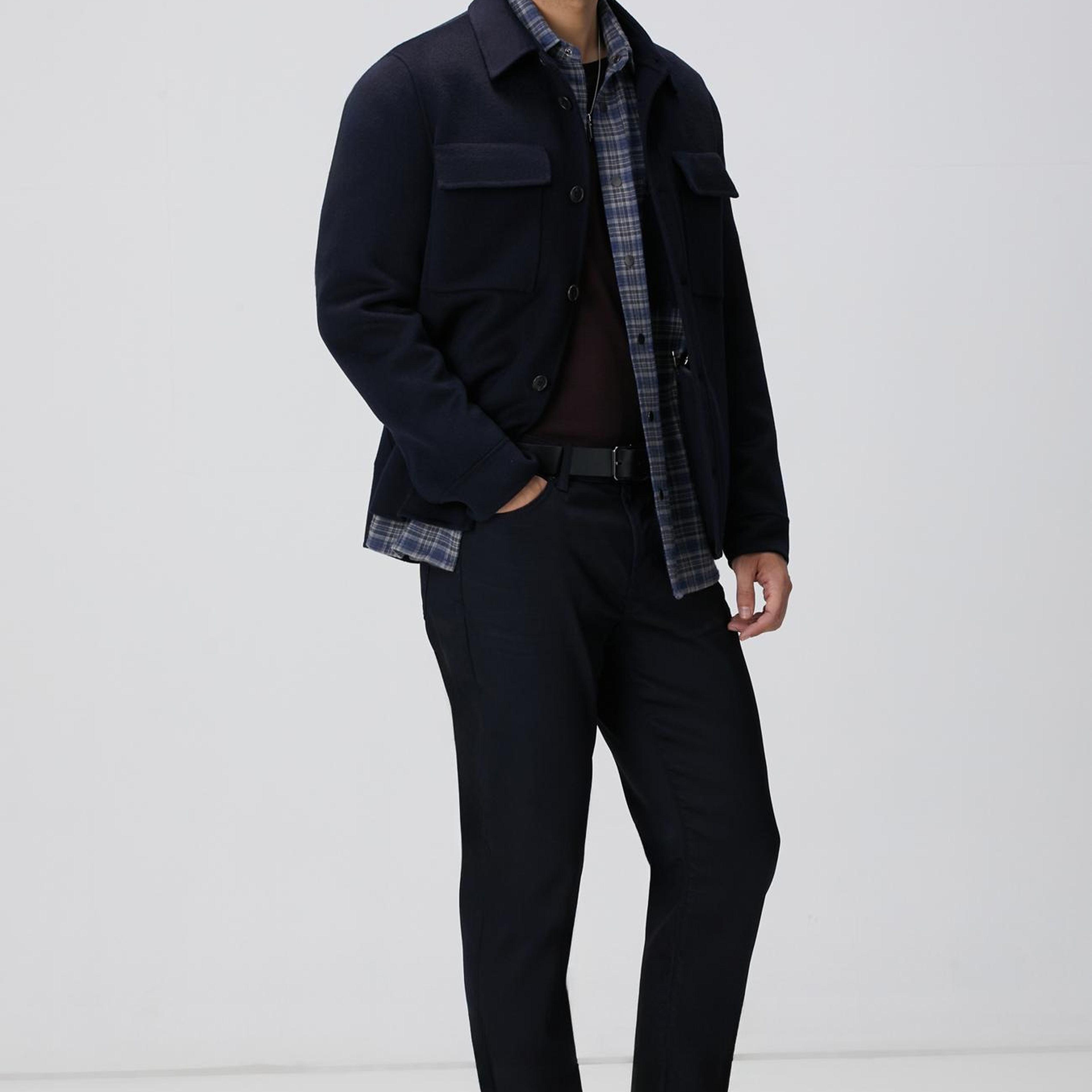 Network Erkek Indigo Ekose Desenli Gömlek