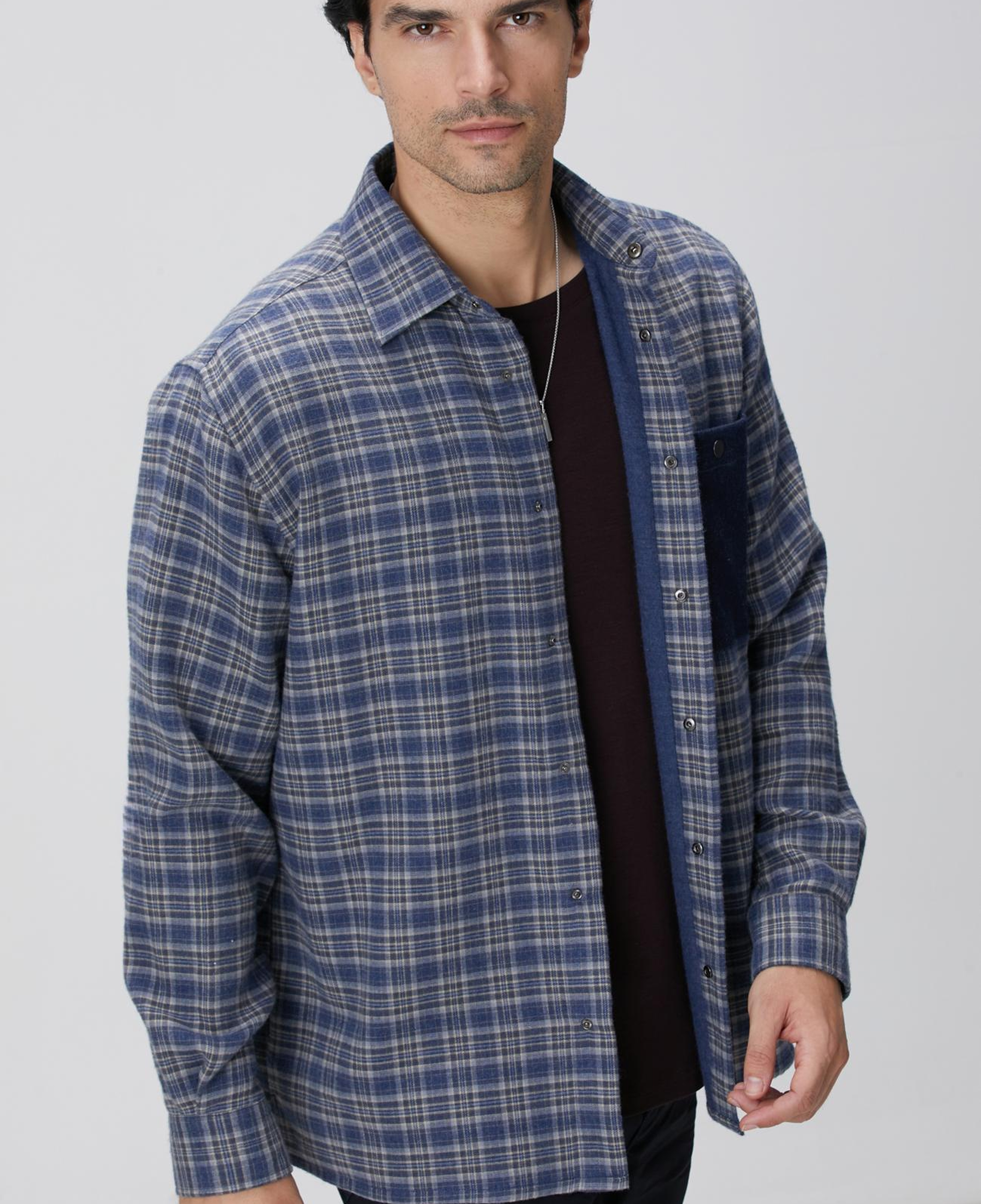 Network Erkek Indigo Ekose Desenli Gömlek