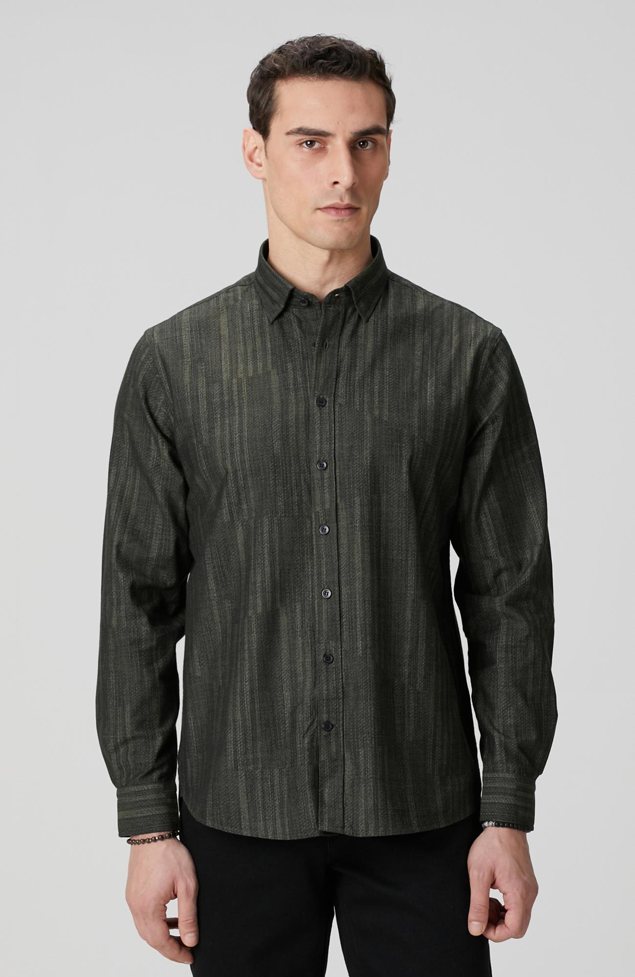 Network Erkek Haki Baskılı Gömlek