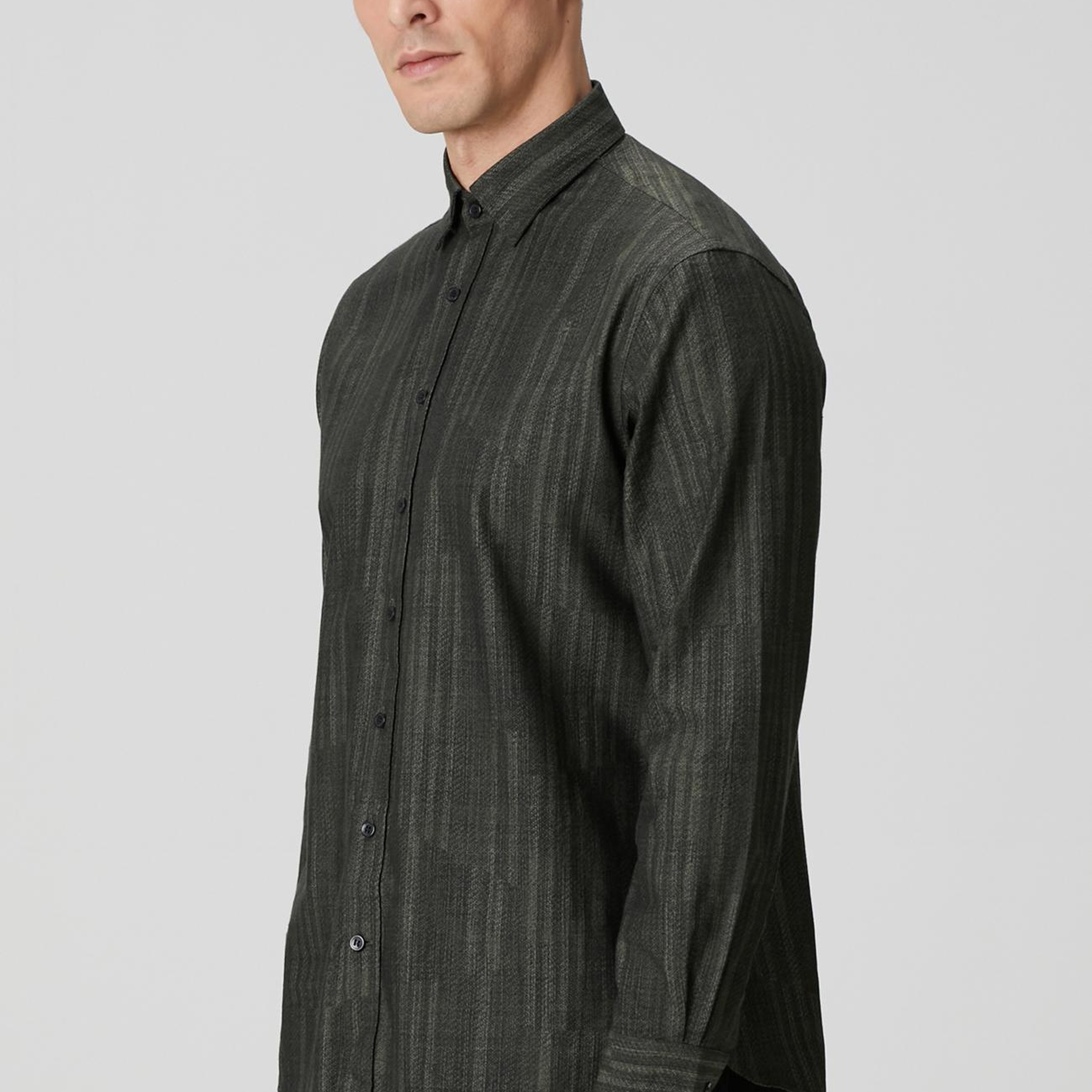 Network Erkek Haki Baskılı Gömlek