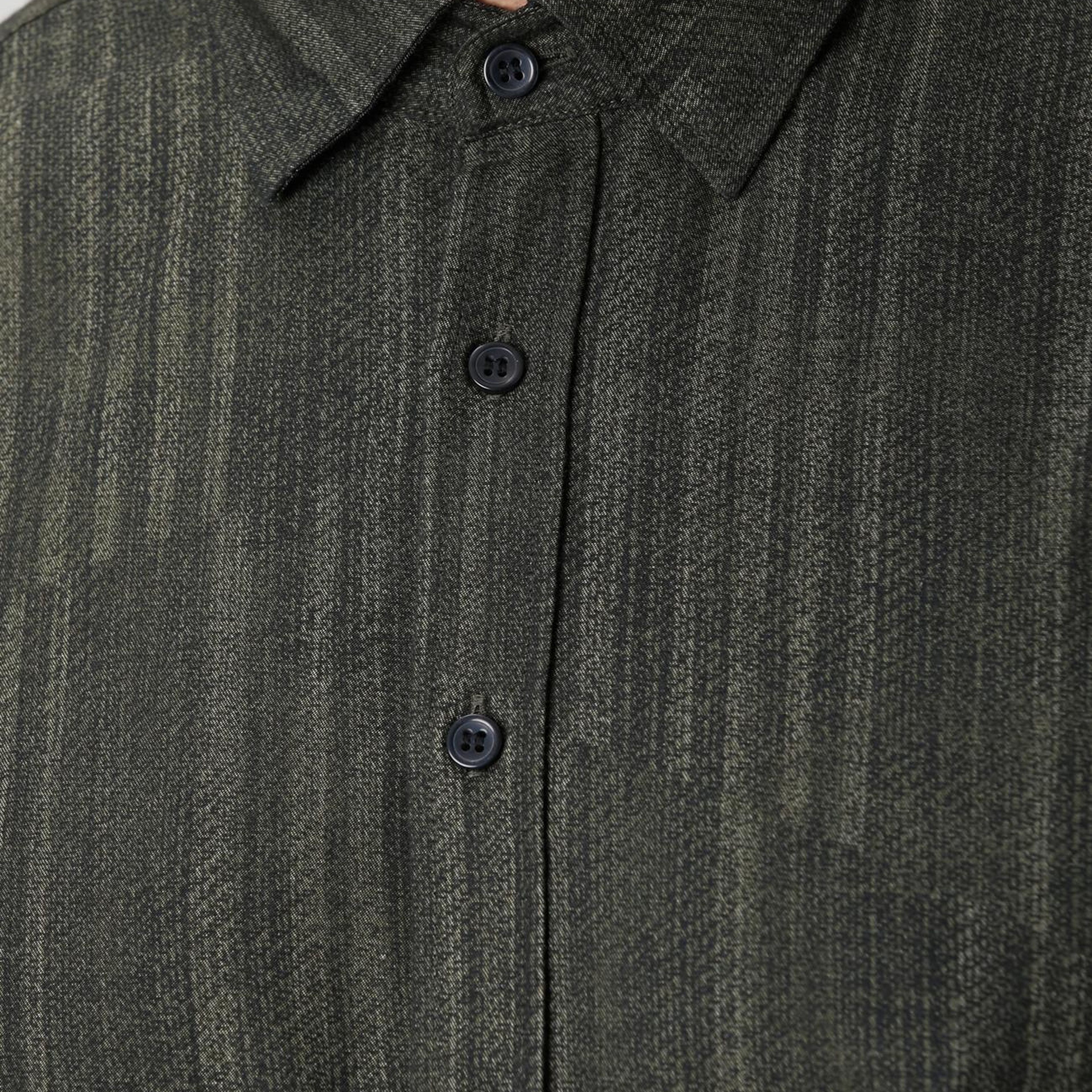 Network Erkek Haki Baskılı Gömlek