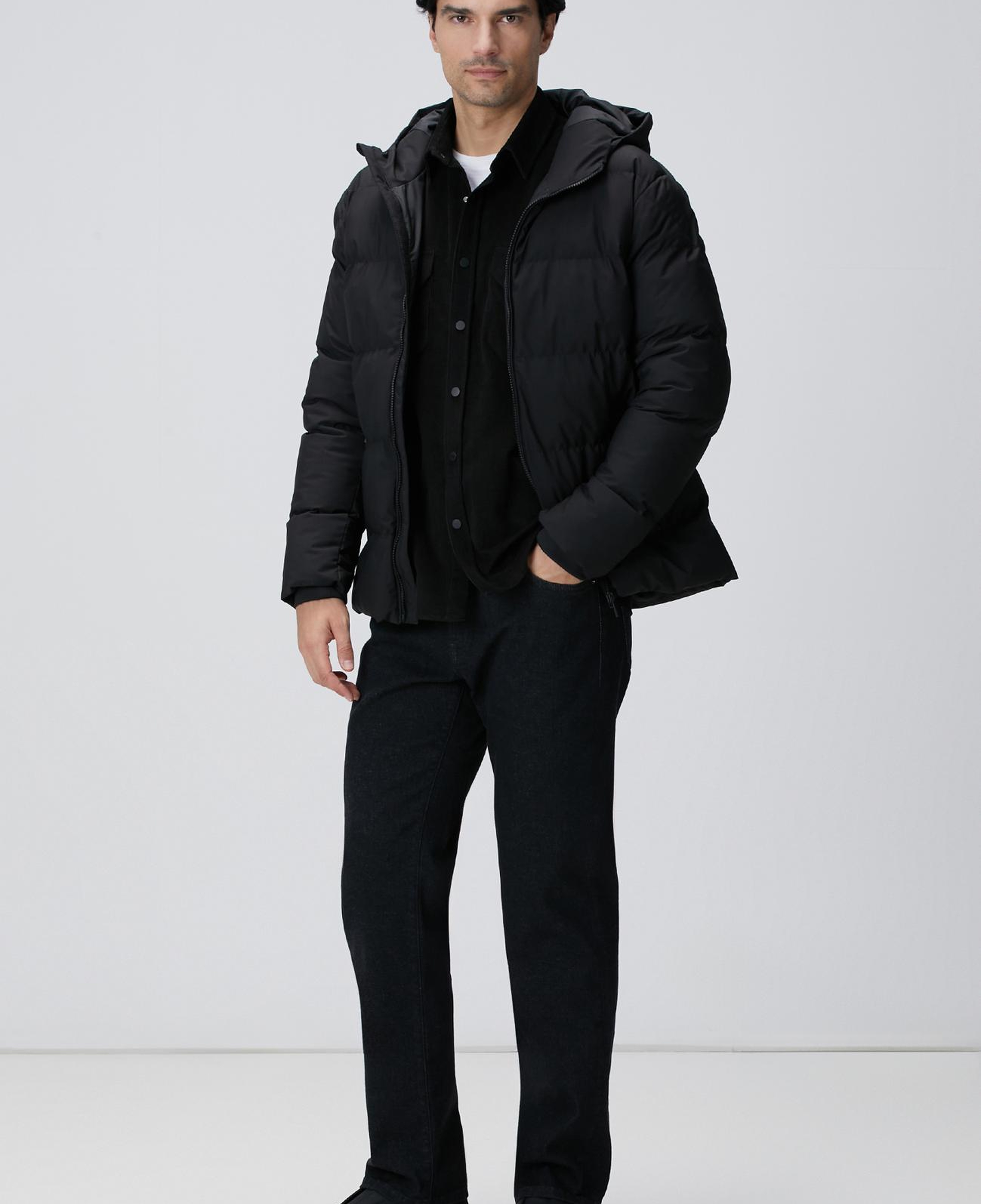 Network Erkek Siyah Çift Cepli Fitilli Kadife Gömlek