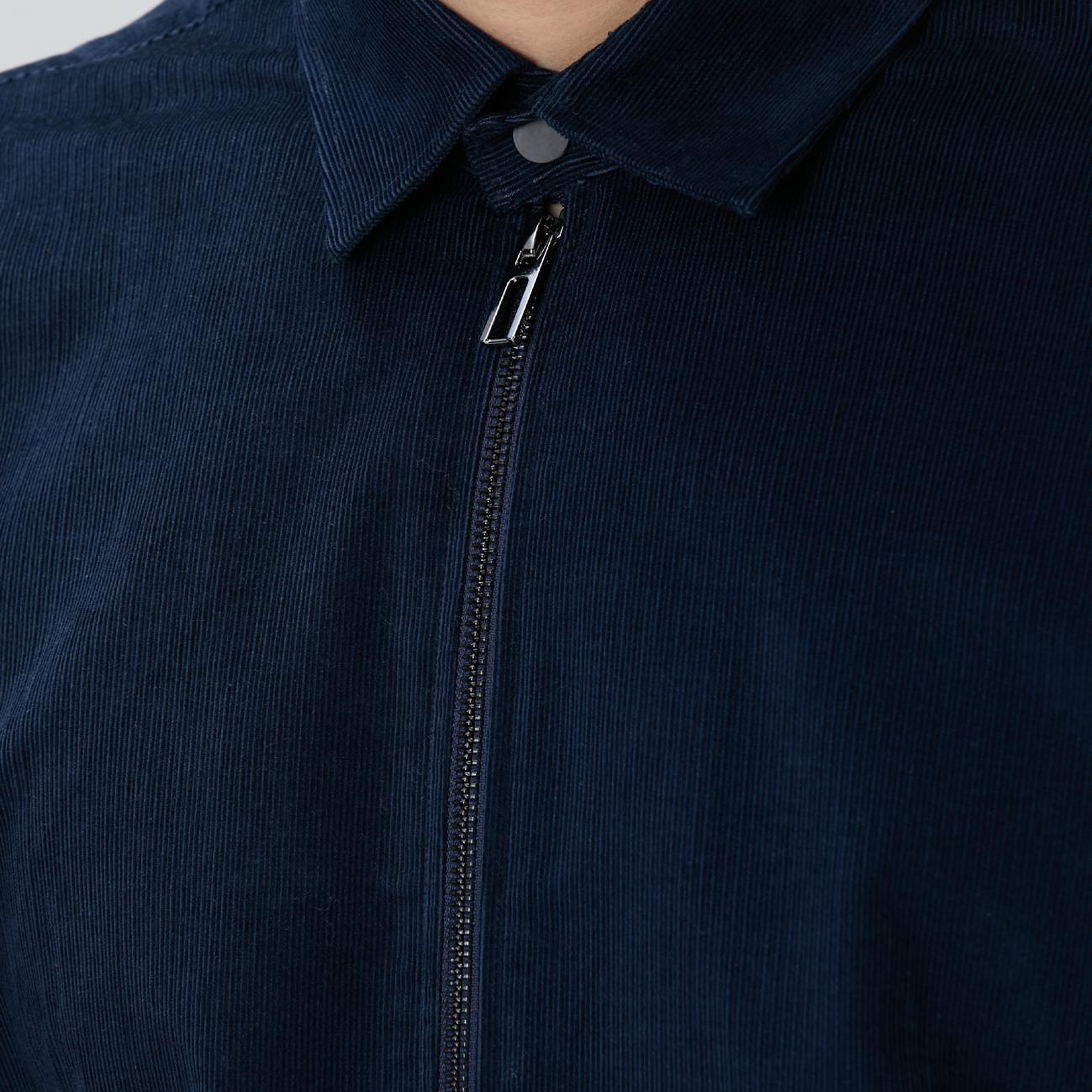 Network Erkek Lacivert Fermuarlı Fitilli Kadife Gömlek