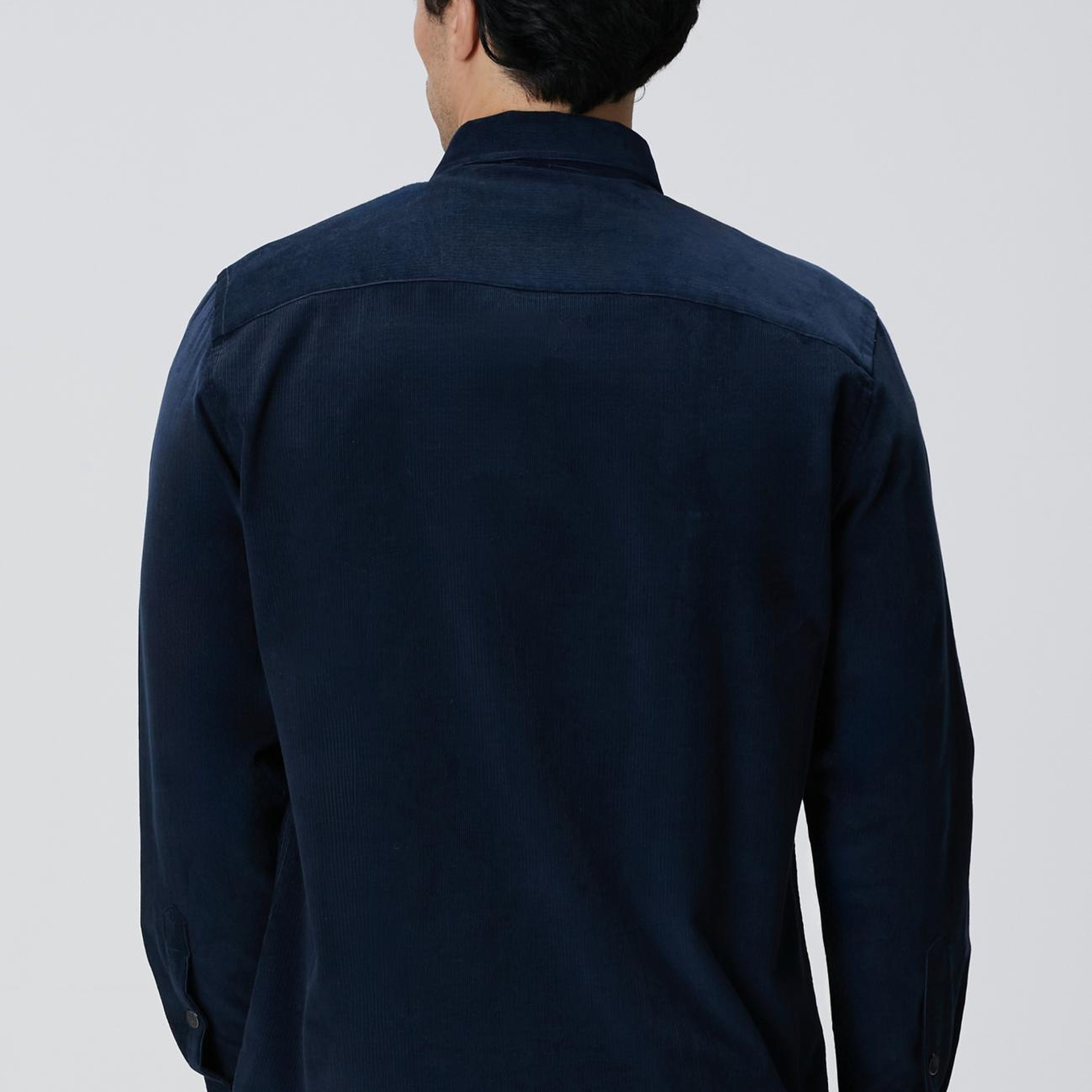 Network Erkek Lacivert Fermuarlı Fitilli Kadife Gömlek