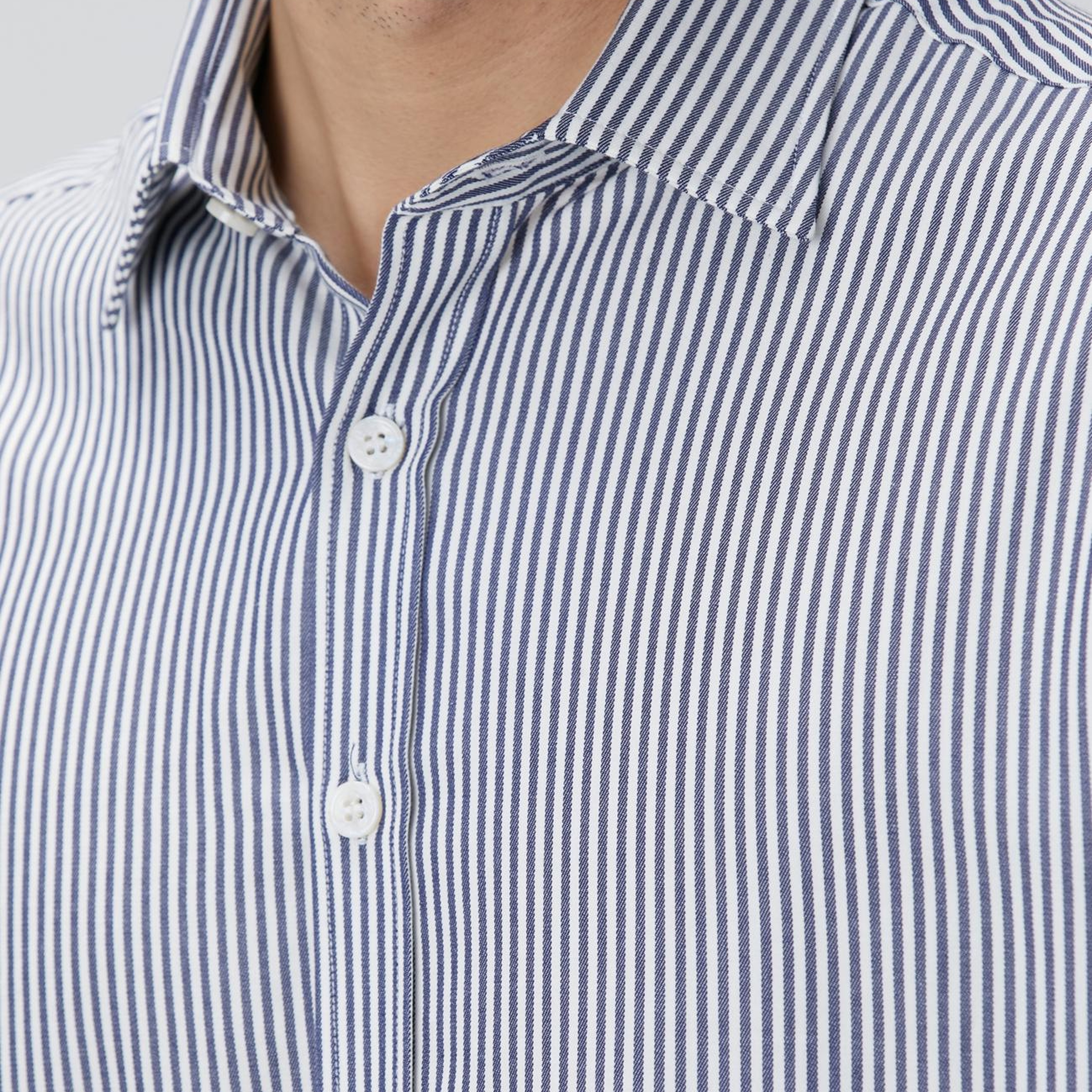 Network Erkek Indigo Çizgi Desenli Gömlek