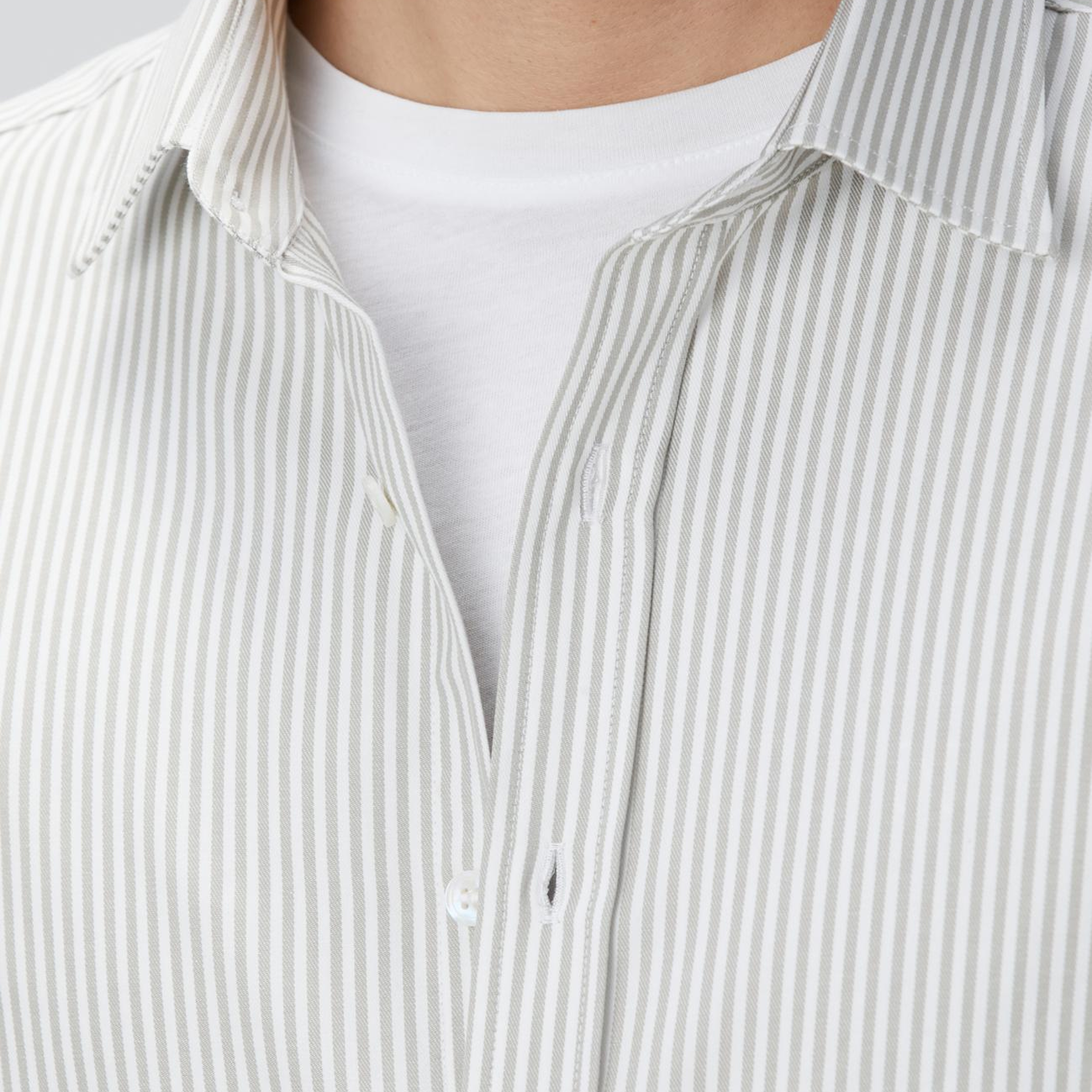 Network Erkek Bej Çizgi Desenli Gömlek