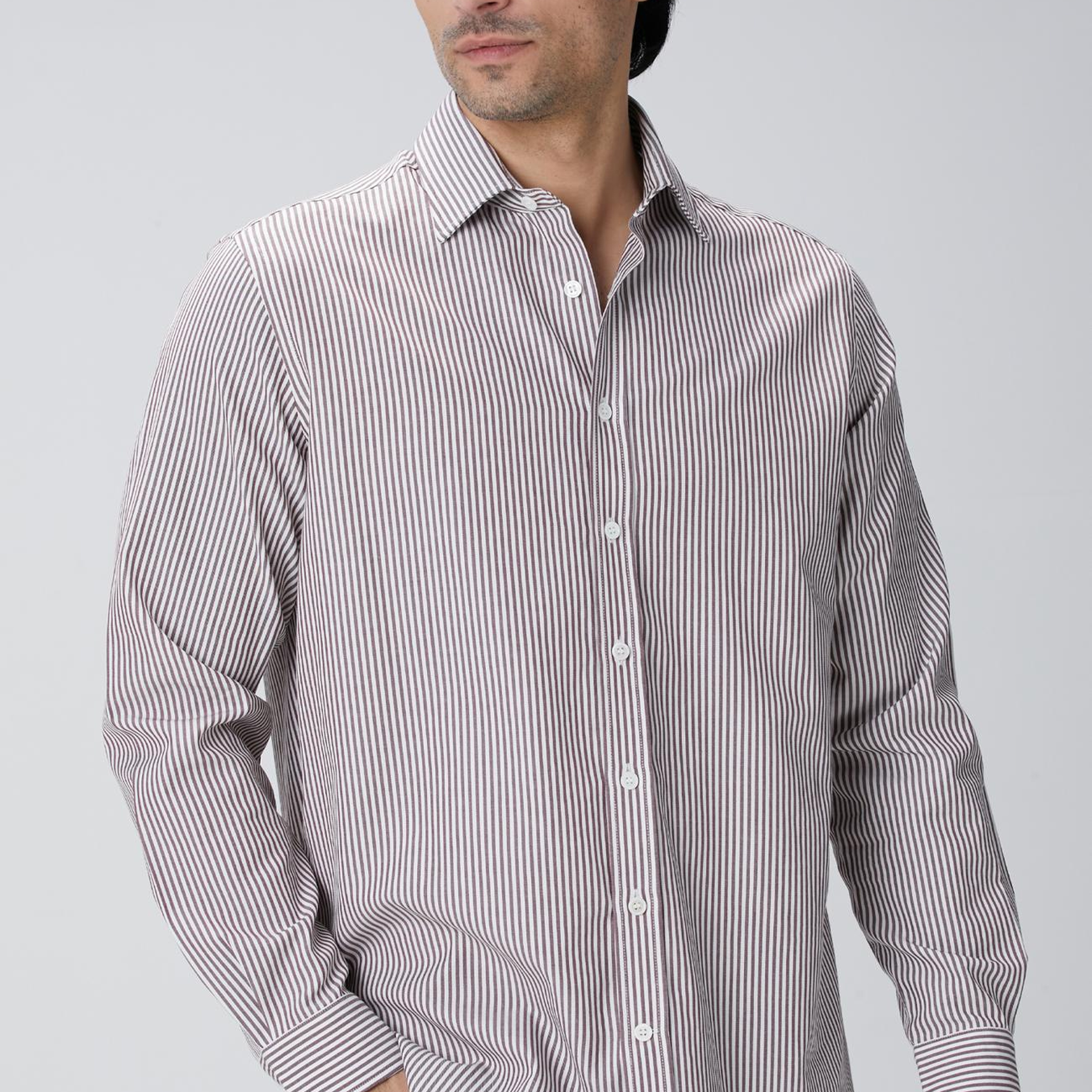 Network Erkek Bordo Çizgi Desenli Gömlek