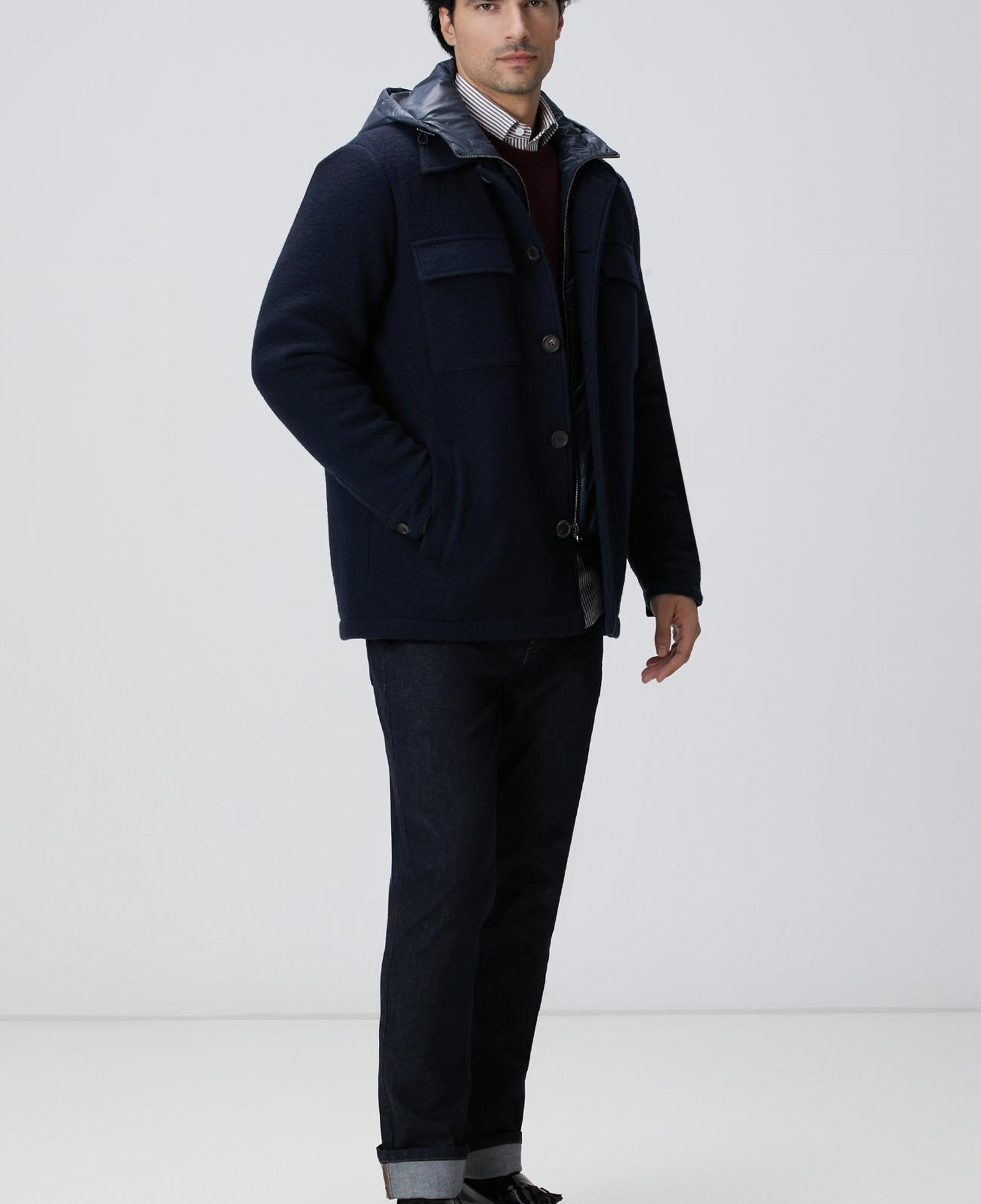 Network Erkek Bordo Çizgi Desenli Gömlek