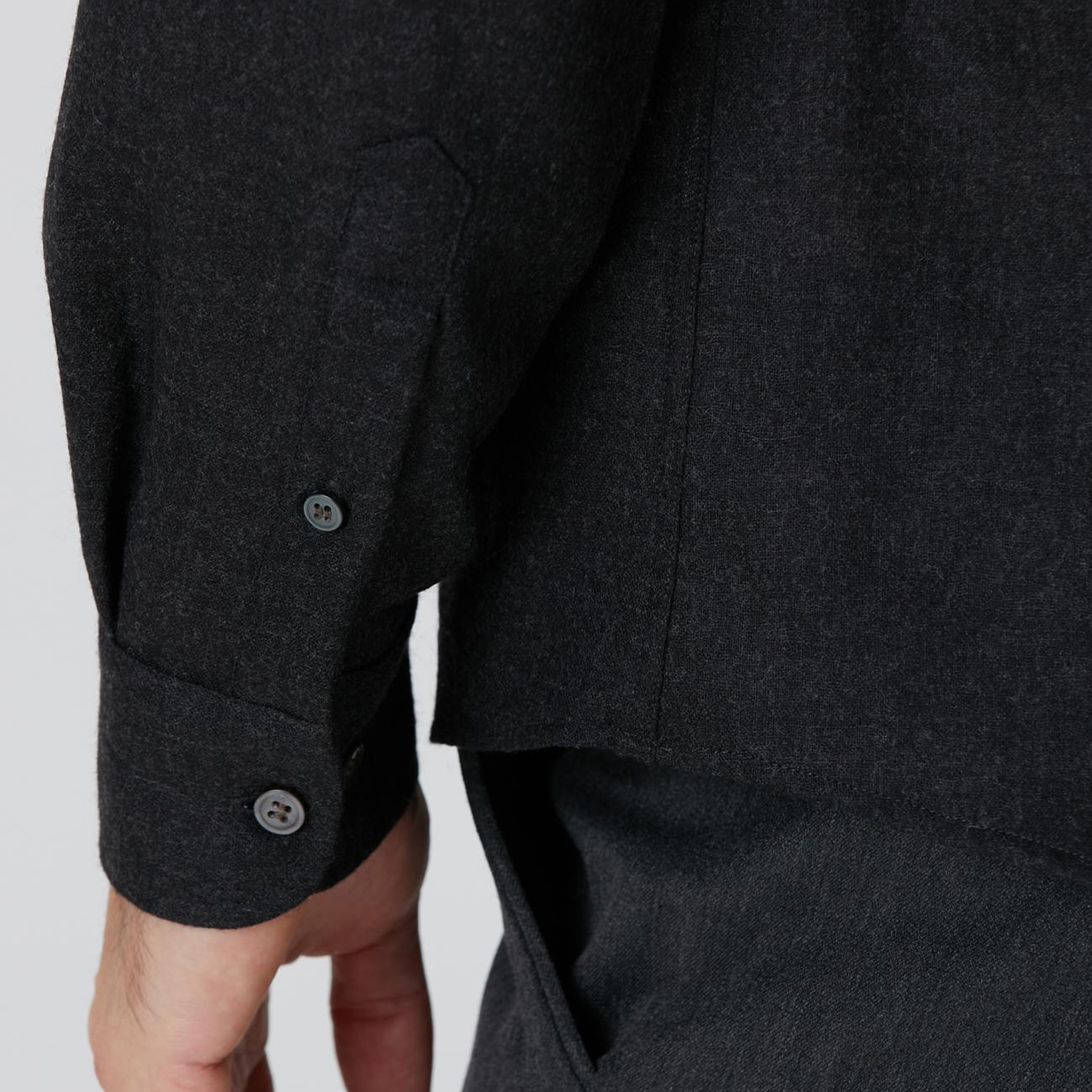 Network Erkek Antrasit Diyagonal Yün Karışımlı Gömlek