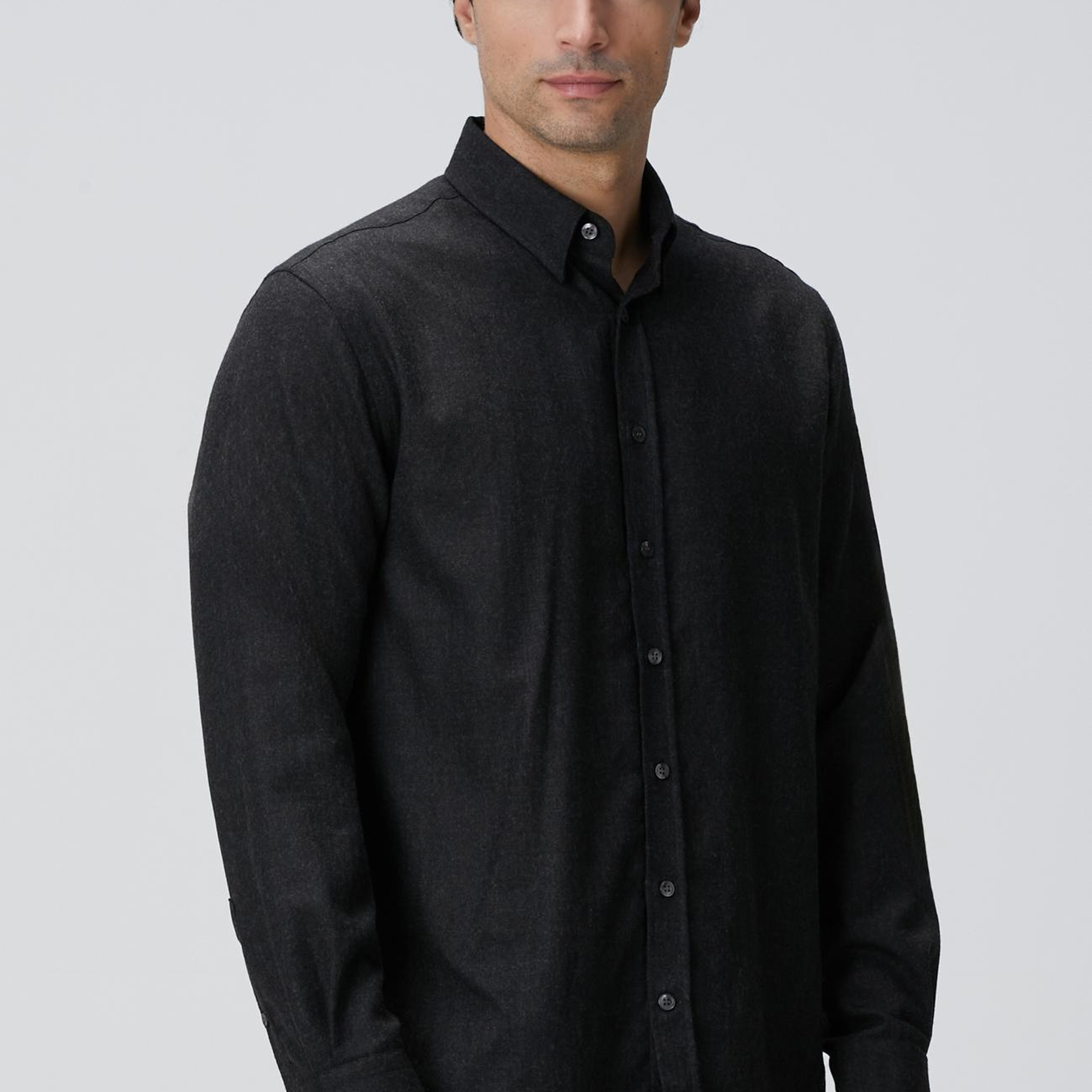 Network Erkek Antrasit Diyagonal Yün Karışımlı Gömlek