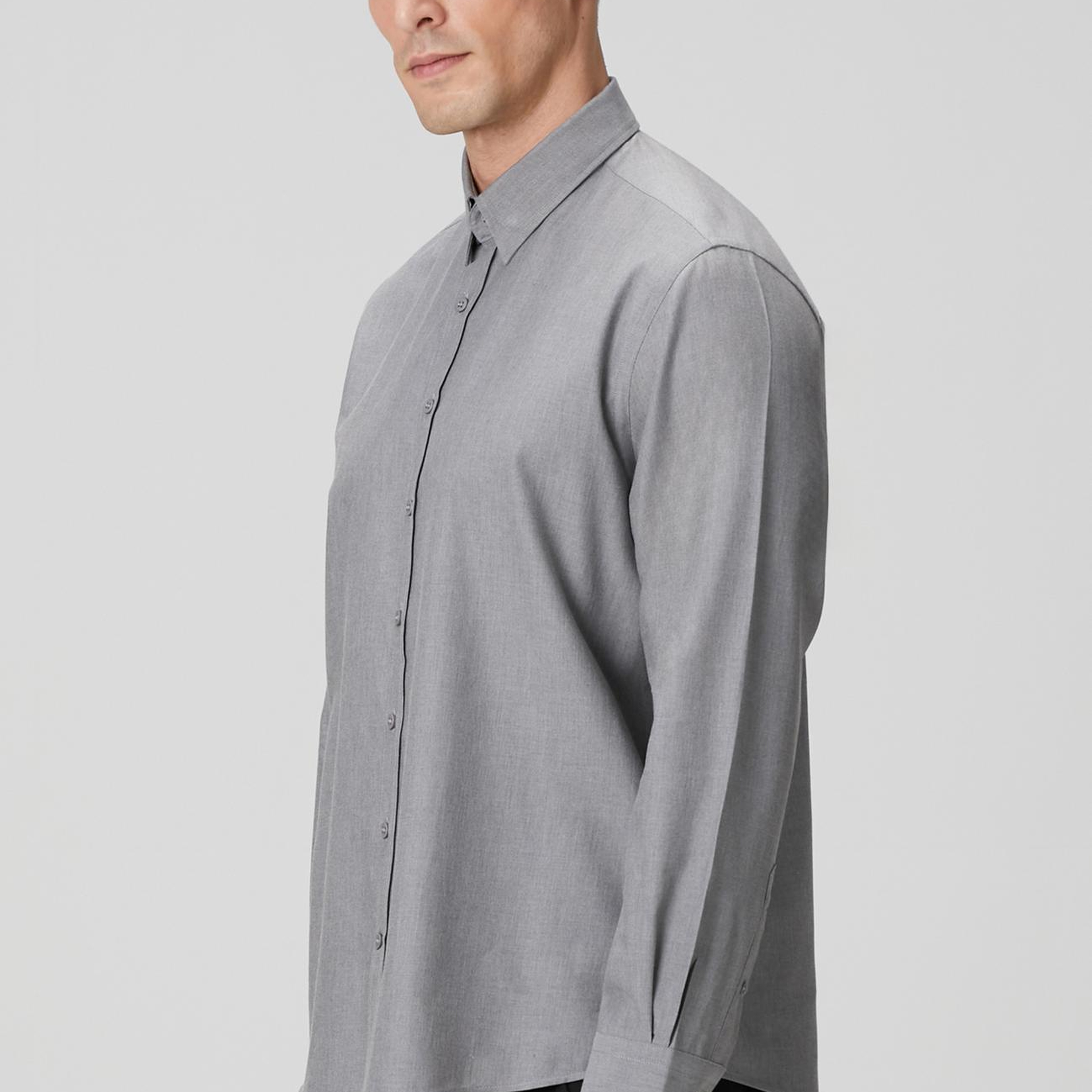 Network Erkek Gri Yün Karışımlı Gömlek