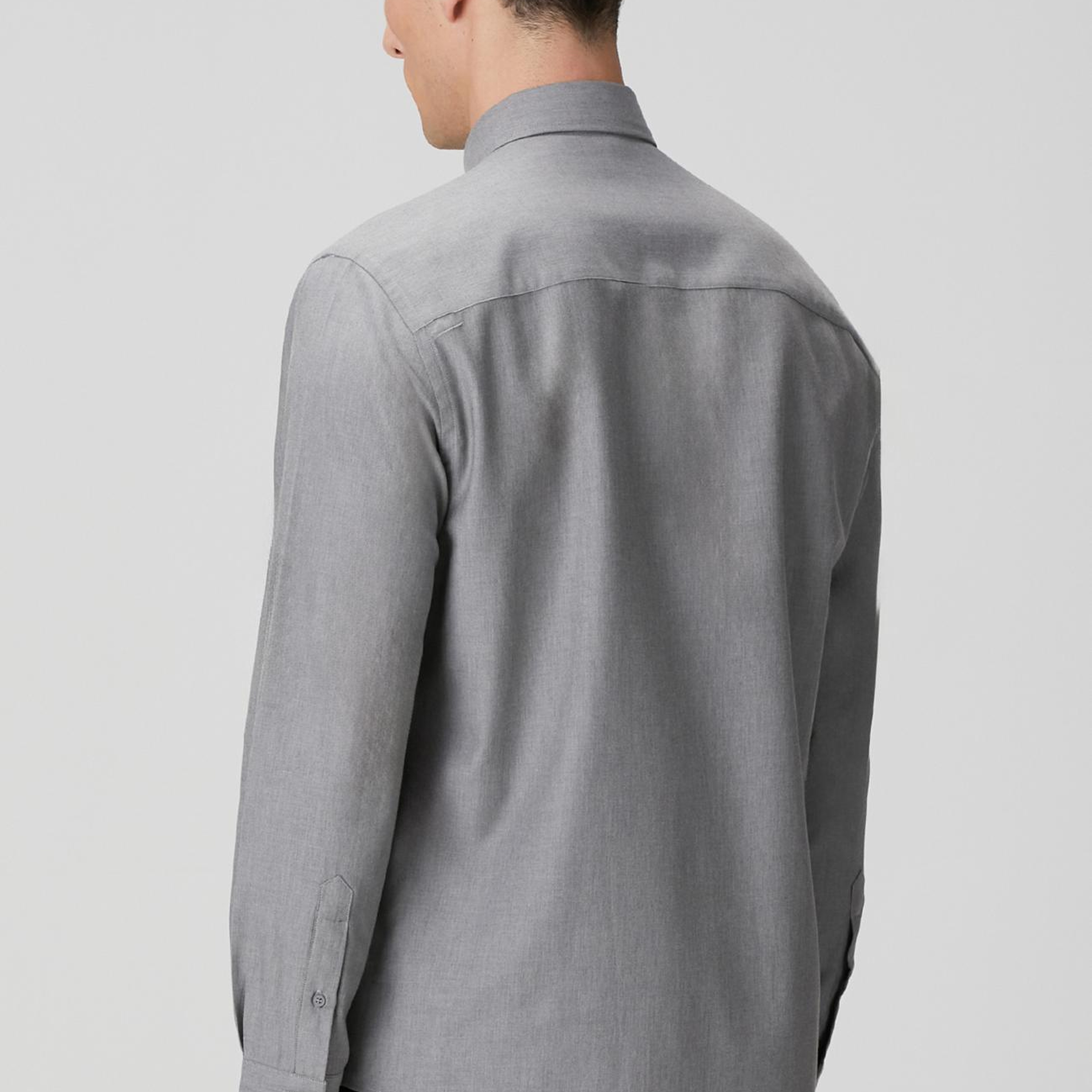 Network Erkek Gri Yün Karışımlı Gömlek