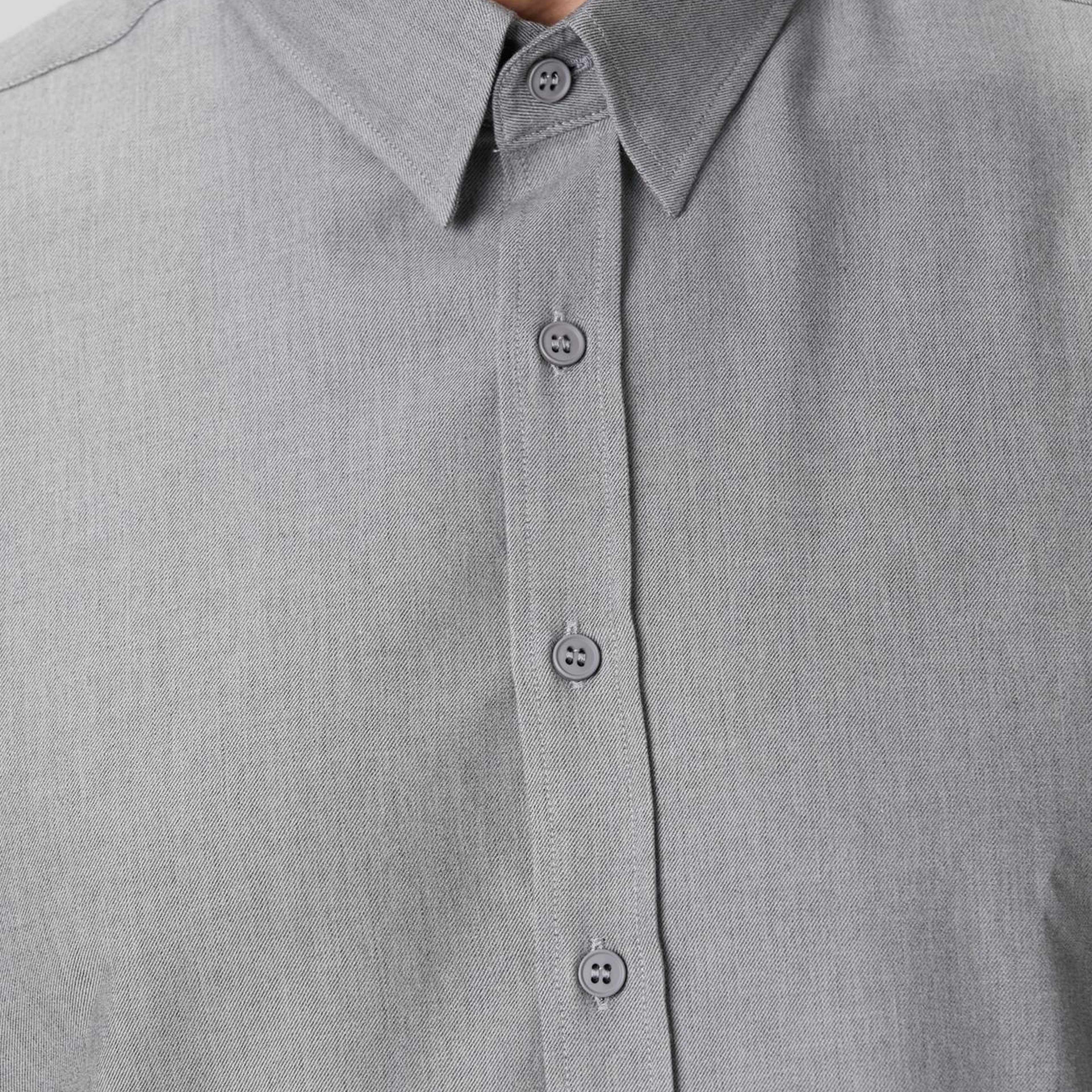 Network Erkek Gri Yün Karışımlı Gömlek