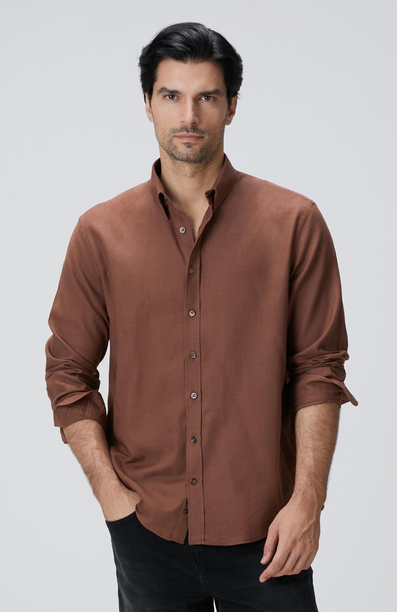 Network Erkek Kiremit Flanel Gömlek