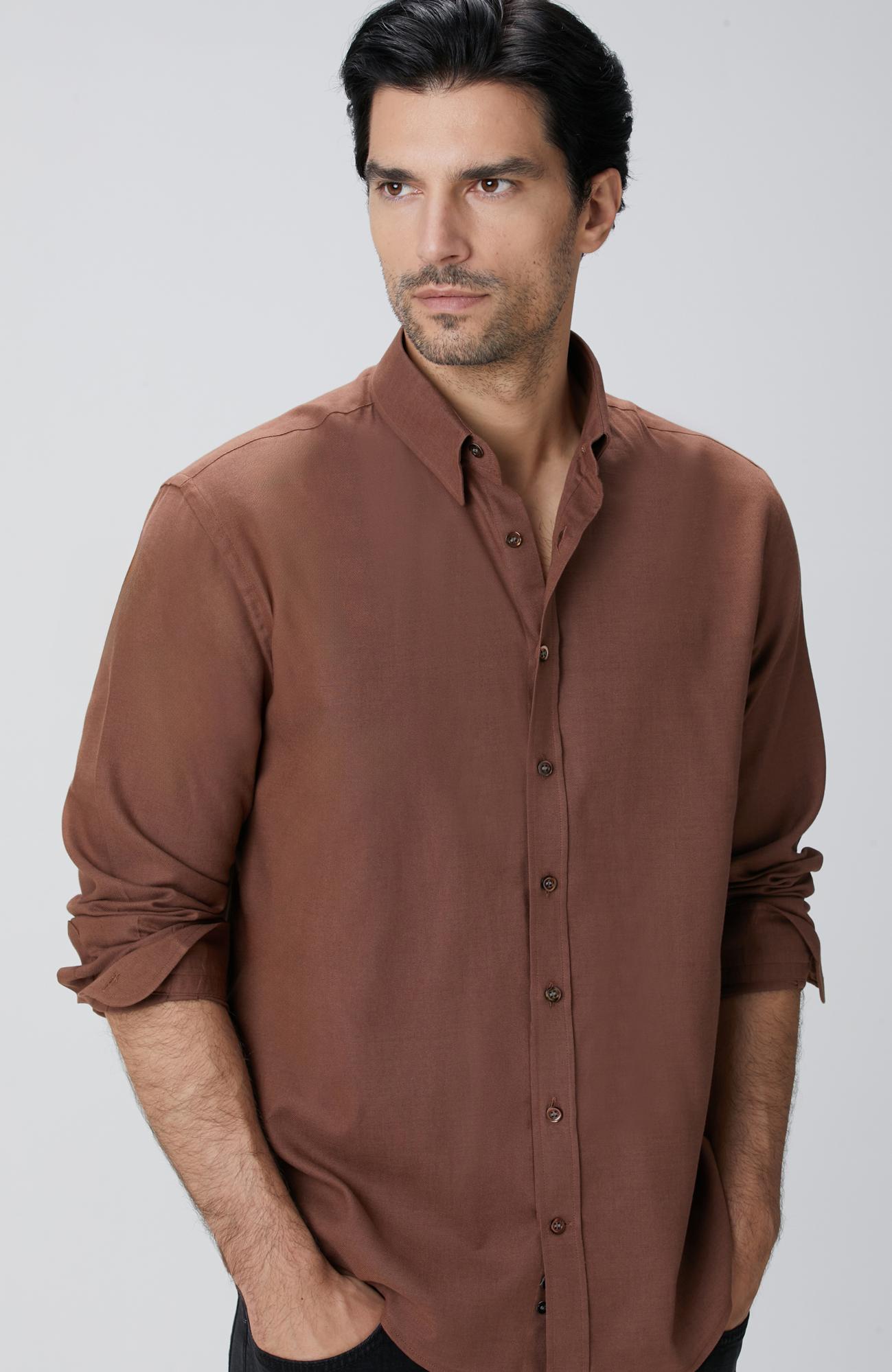 Network Erkek Kiremit Flanel Gömlek