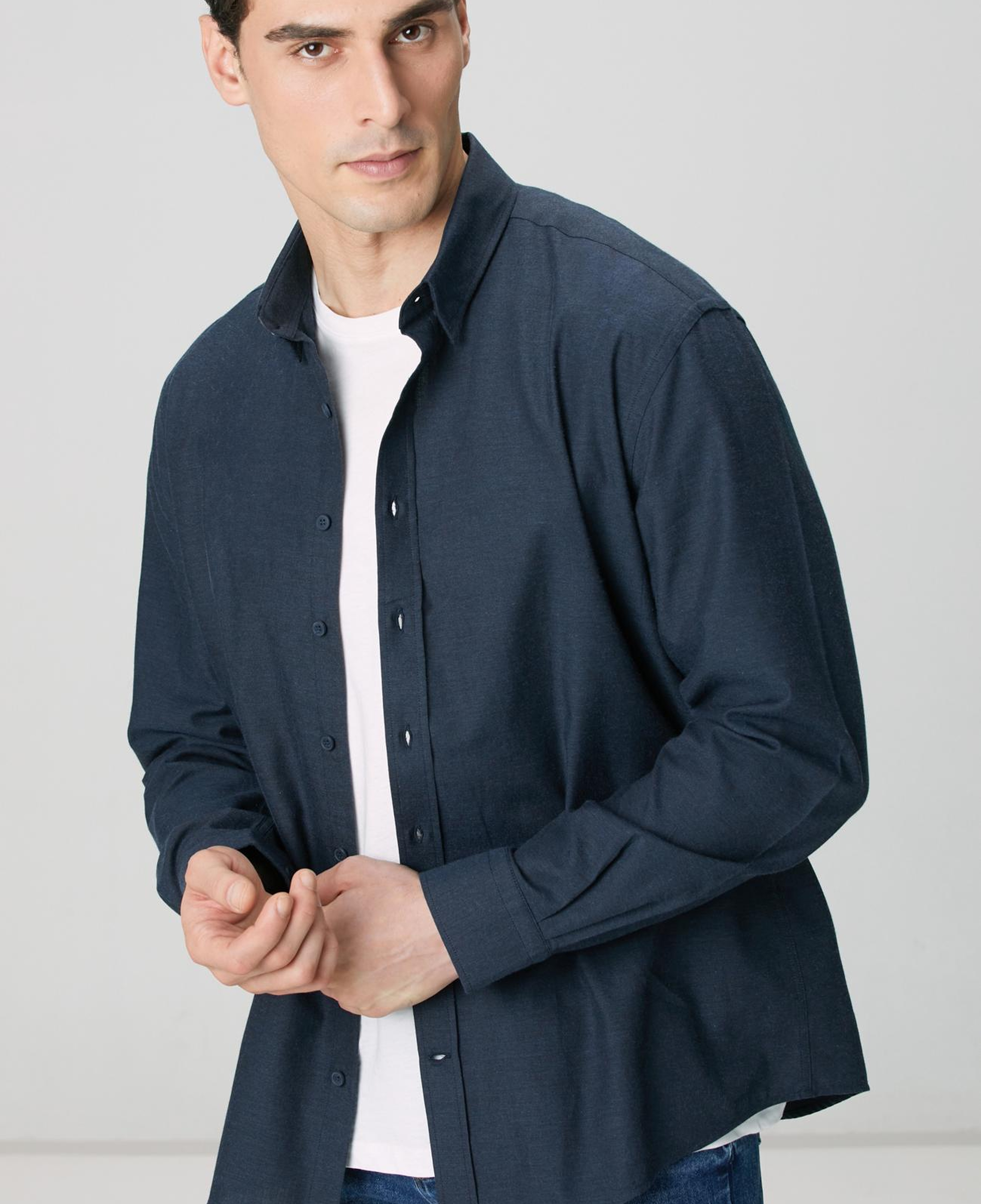 Network Erkek Lacivert Flanel Gömlek