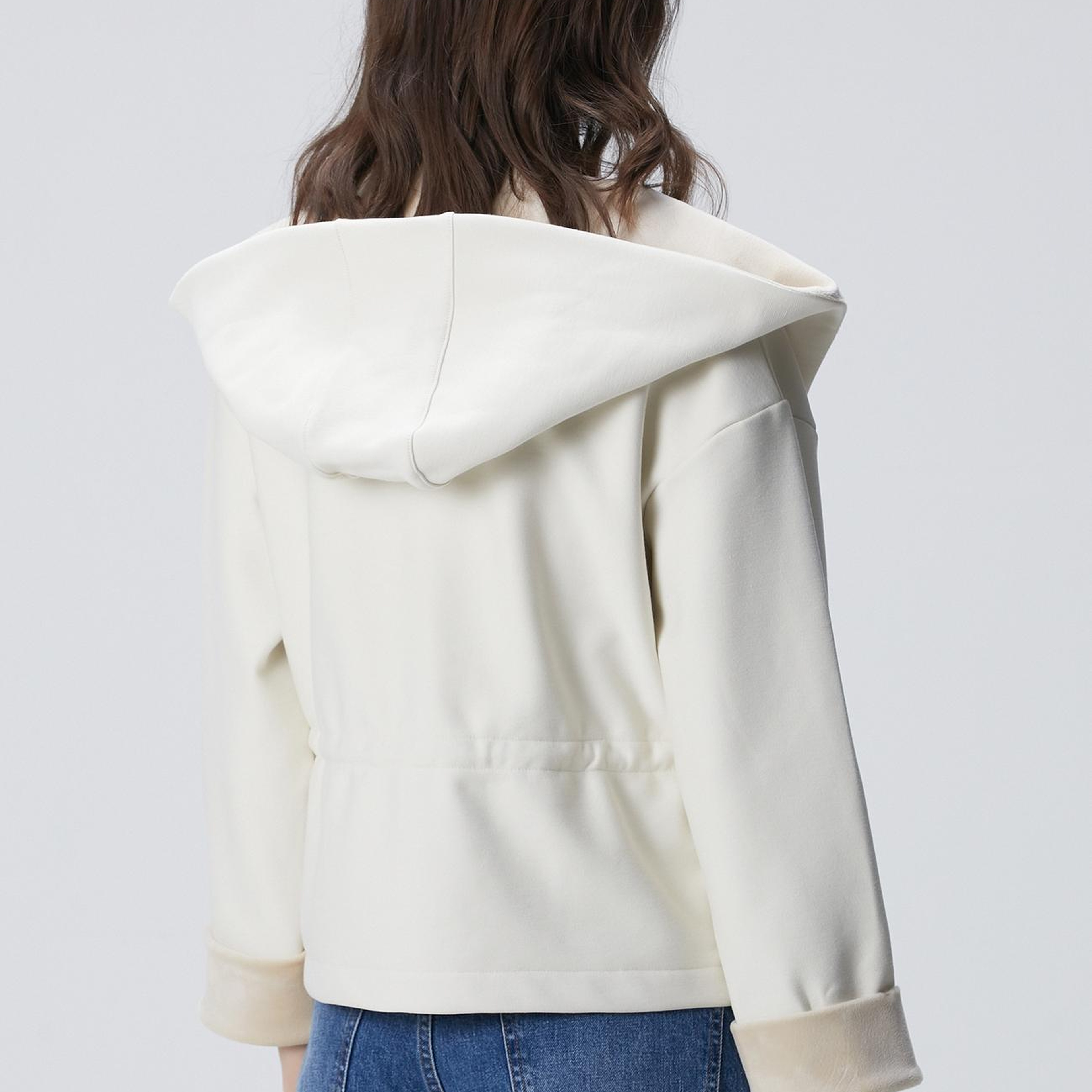 Network Kadın Kırık Beyaz Kapüşonlu Örme Ceket