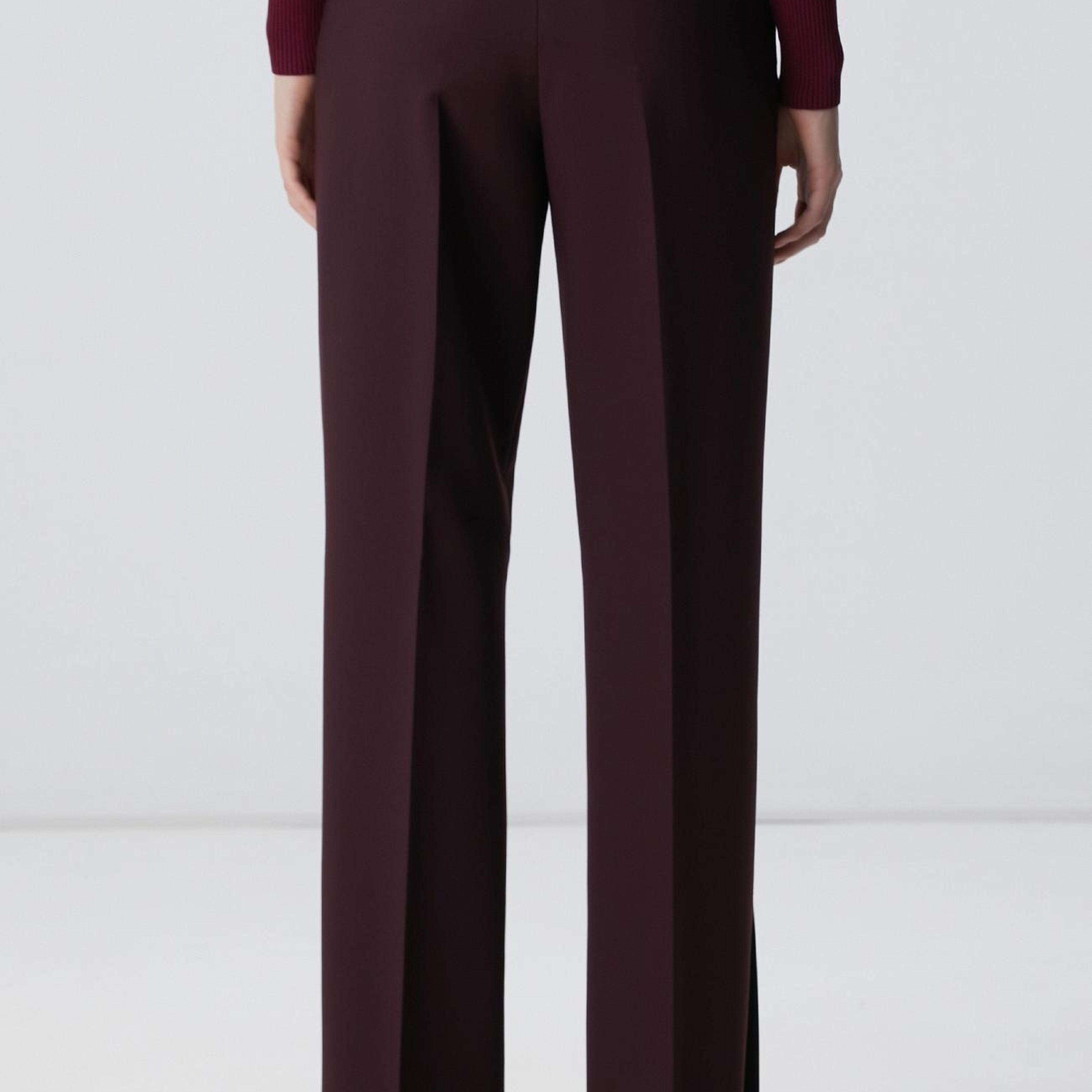 Network Kadın Vişne Paçası Yırtmaçlı Pantolon