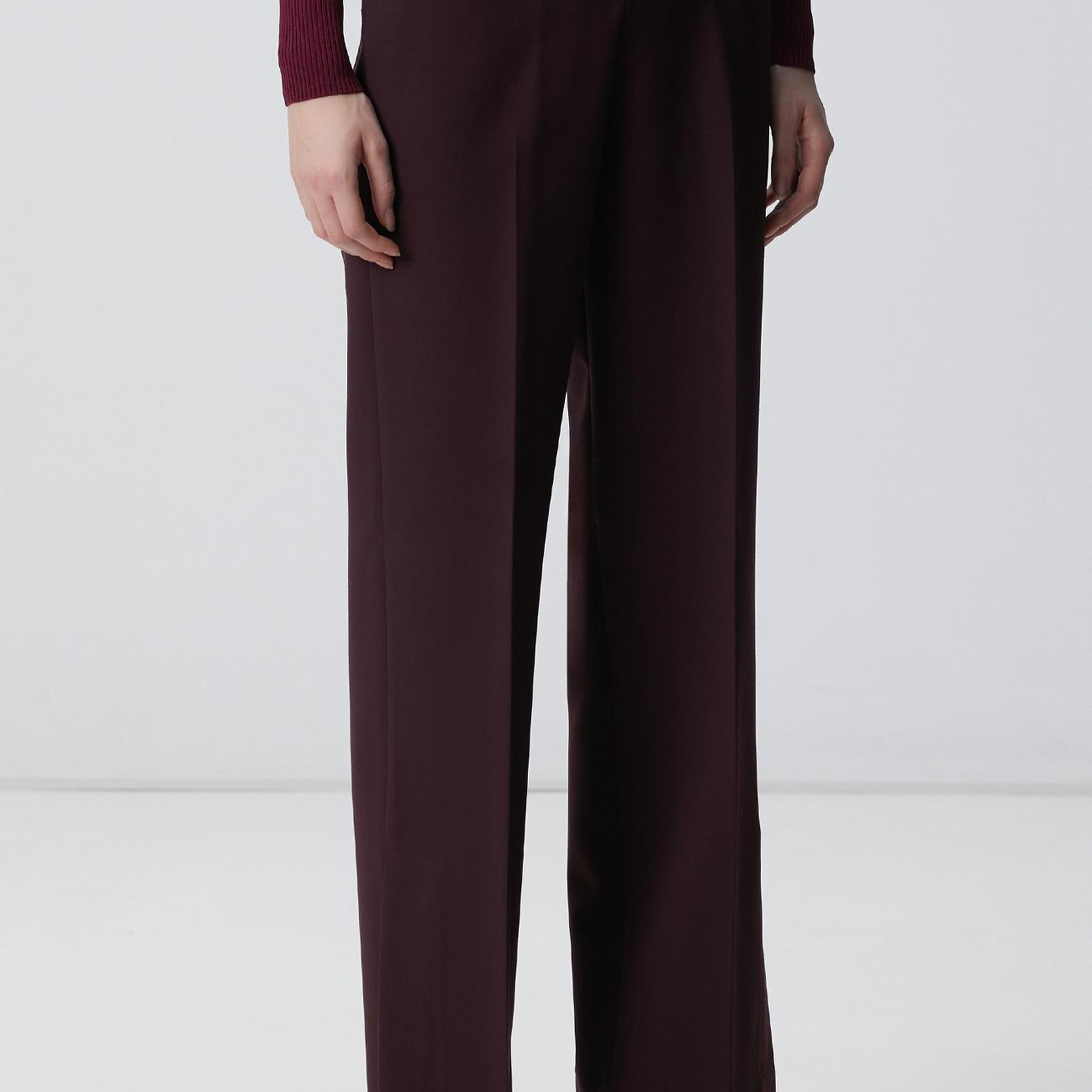 Network Kadın Vişne Paçası Yırtmaçlı Pantolon