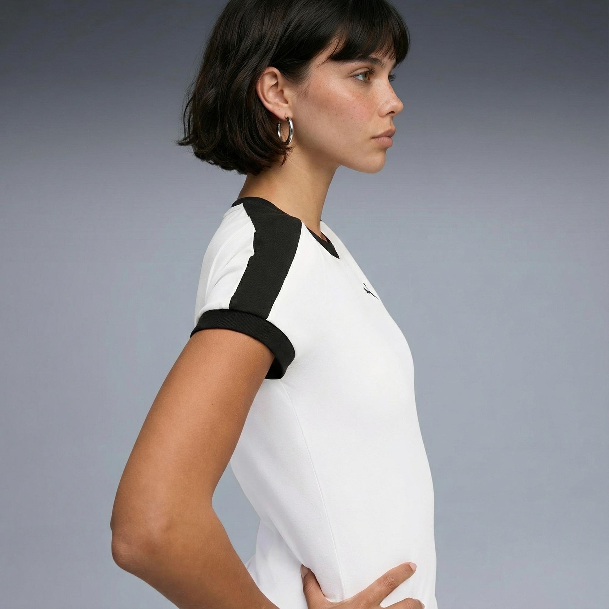 Puma T7 Slim  Kadın Beyaz T-Shirt