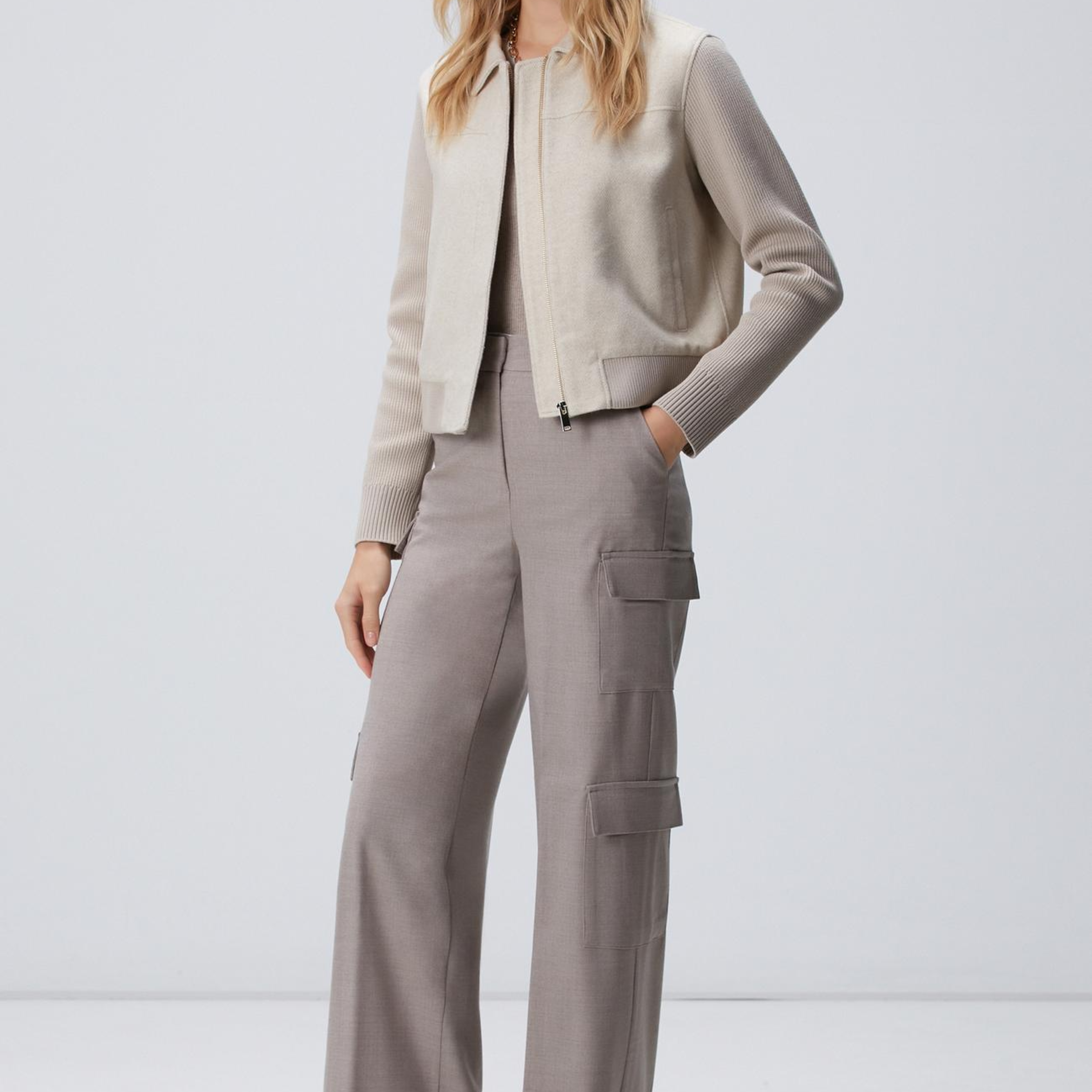 Network Kadın Bej Yün Karışımlı Pantolon