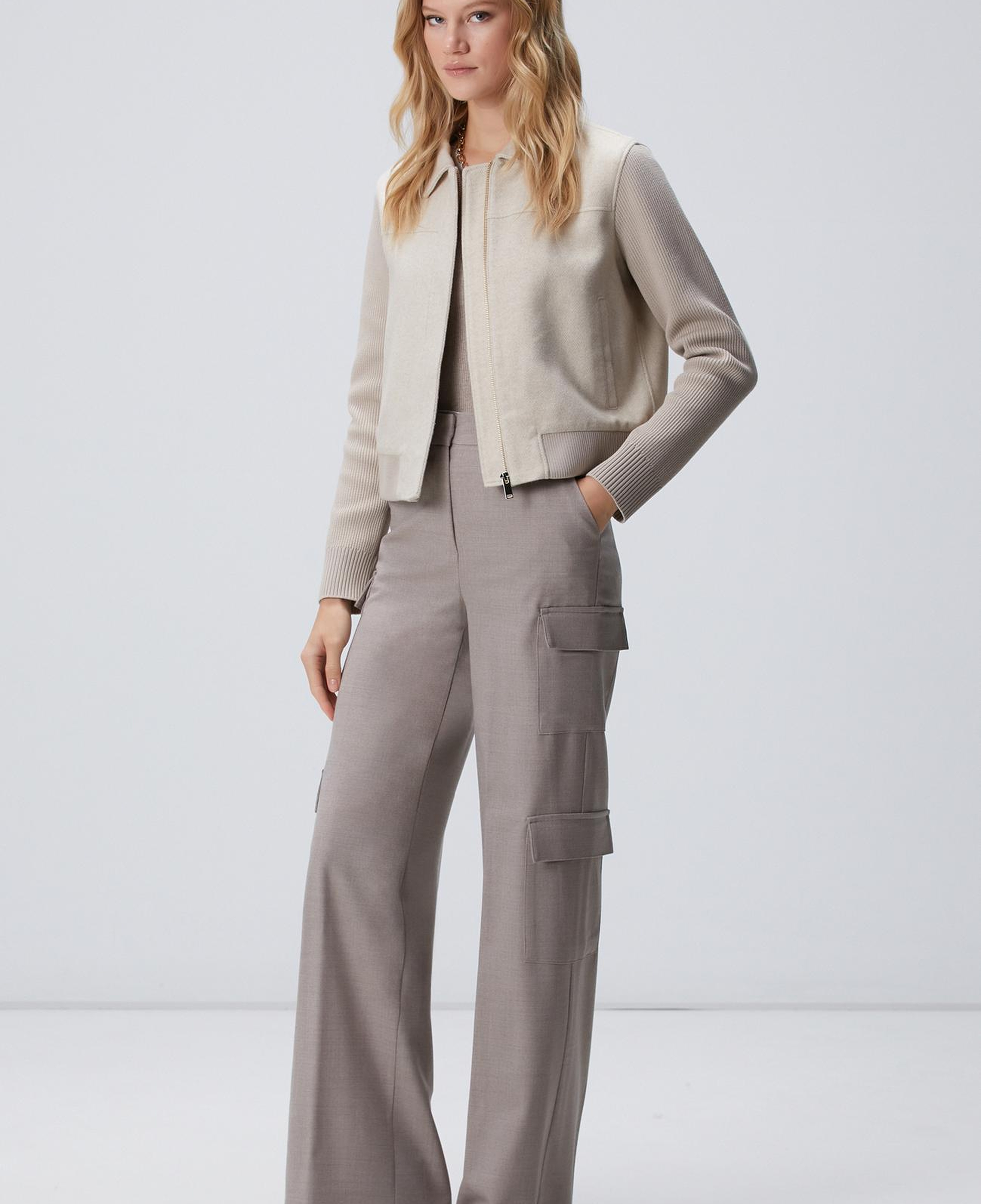 Network Kadın Bej Yün Karışımlı Pantolon