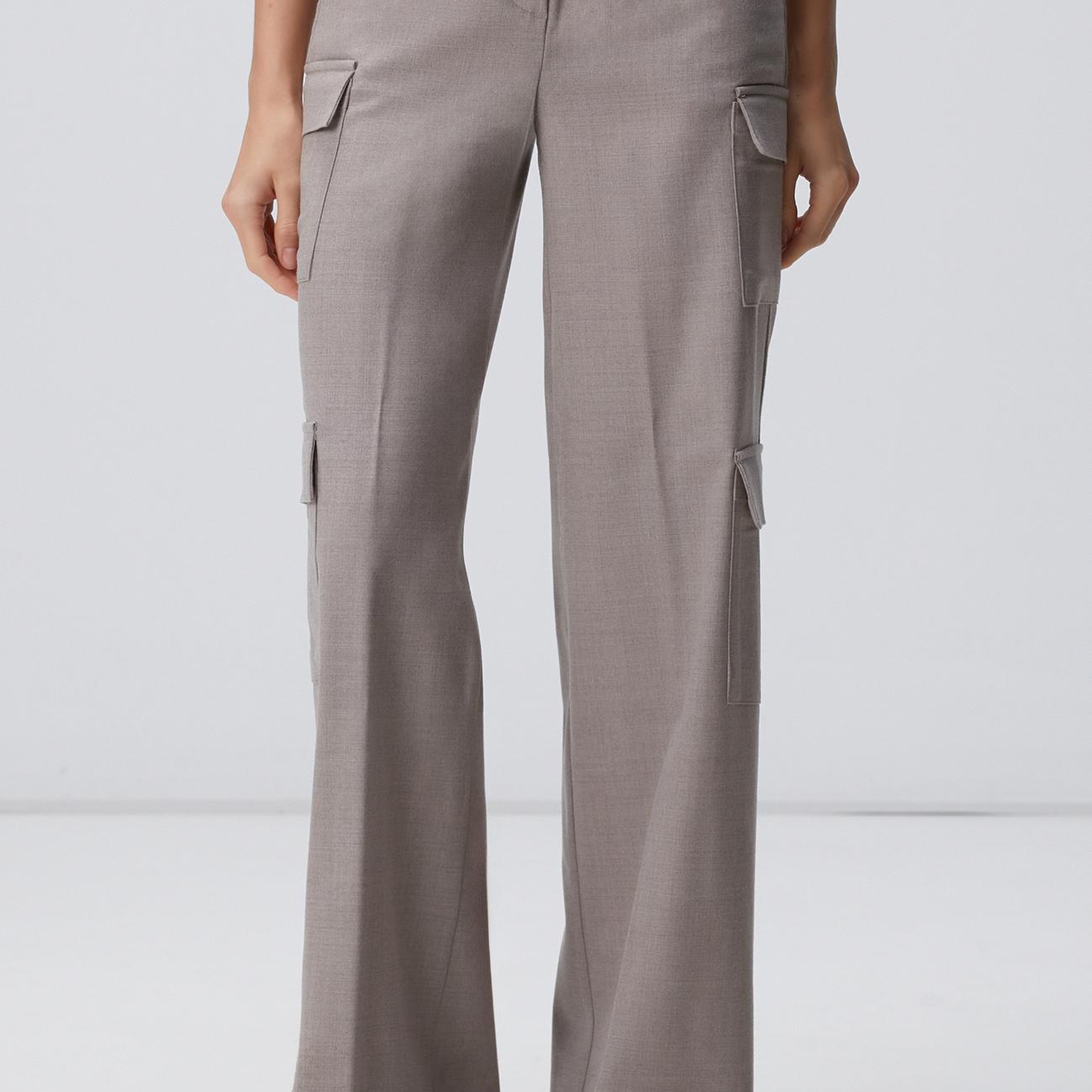 Network Kadın Bej Yün Karışımlı Pantolon