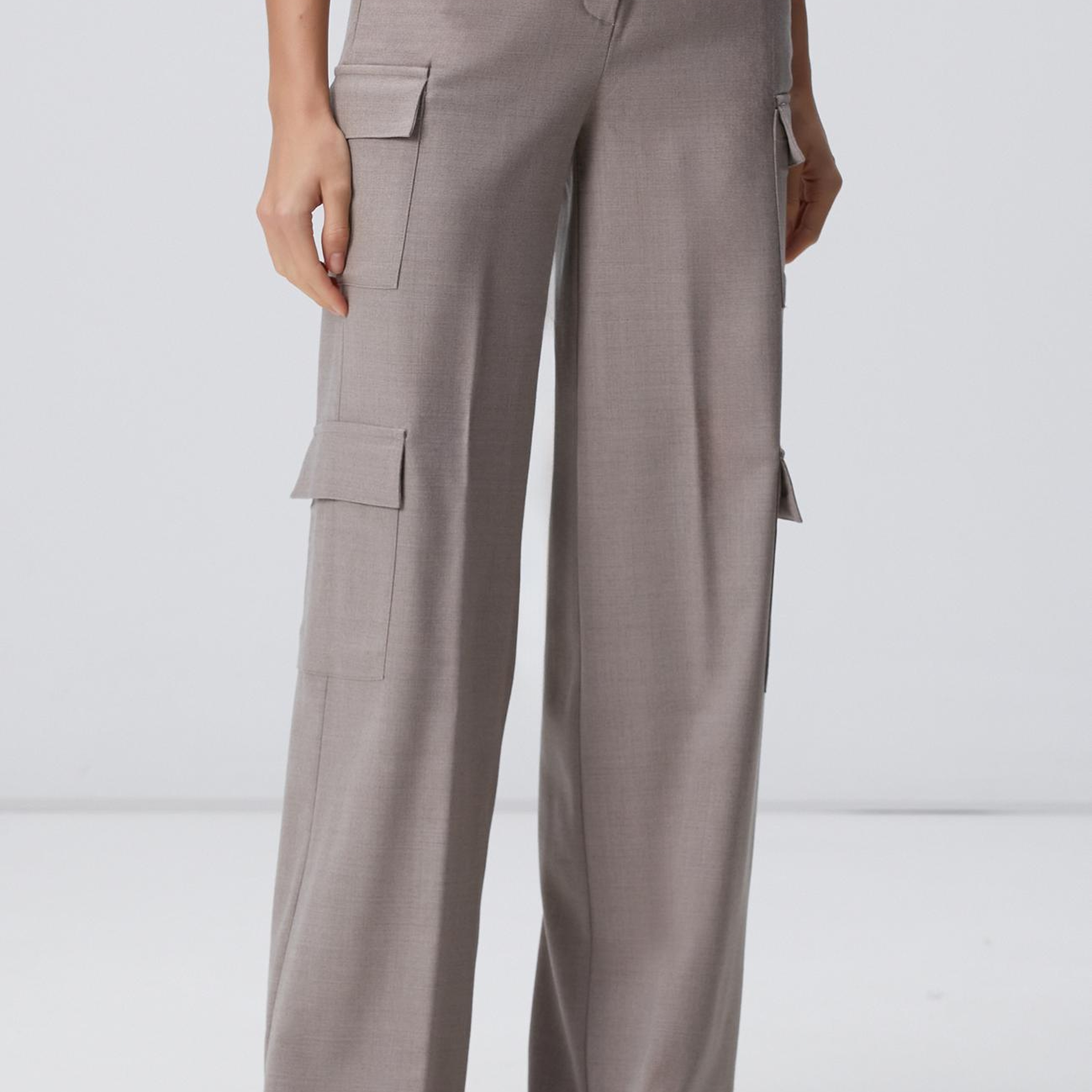 Network Kadın Bej Yün Karışımlı Pantolon