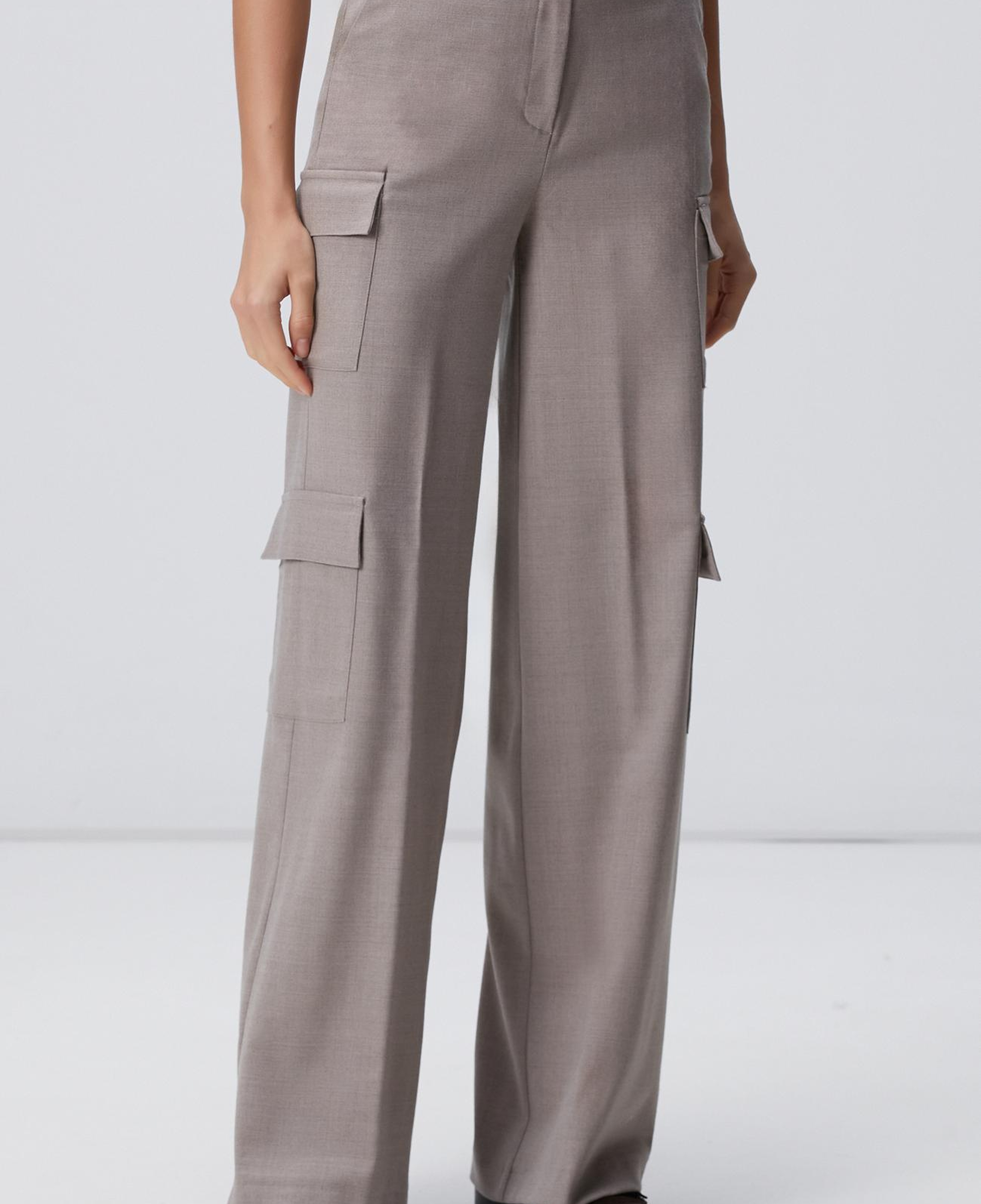 Network Kadın Bej Yün Karışımlı Pantolon