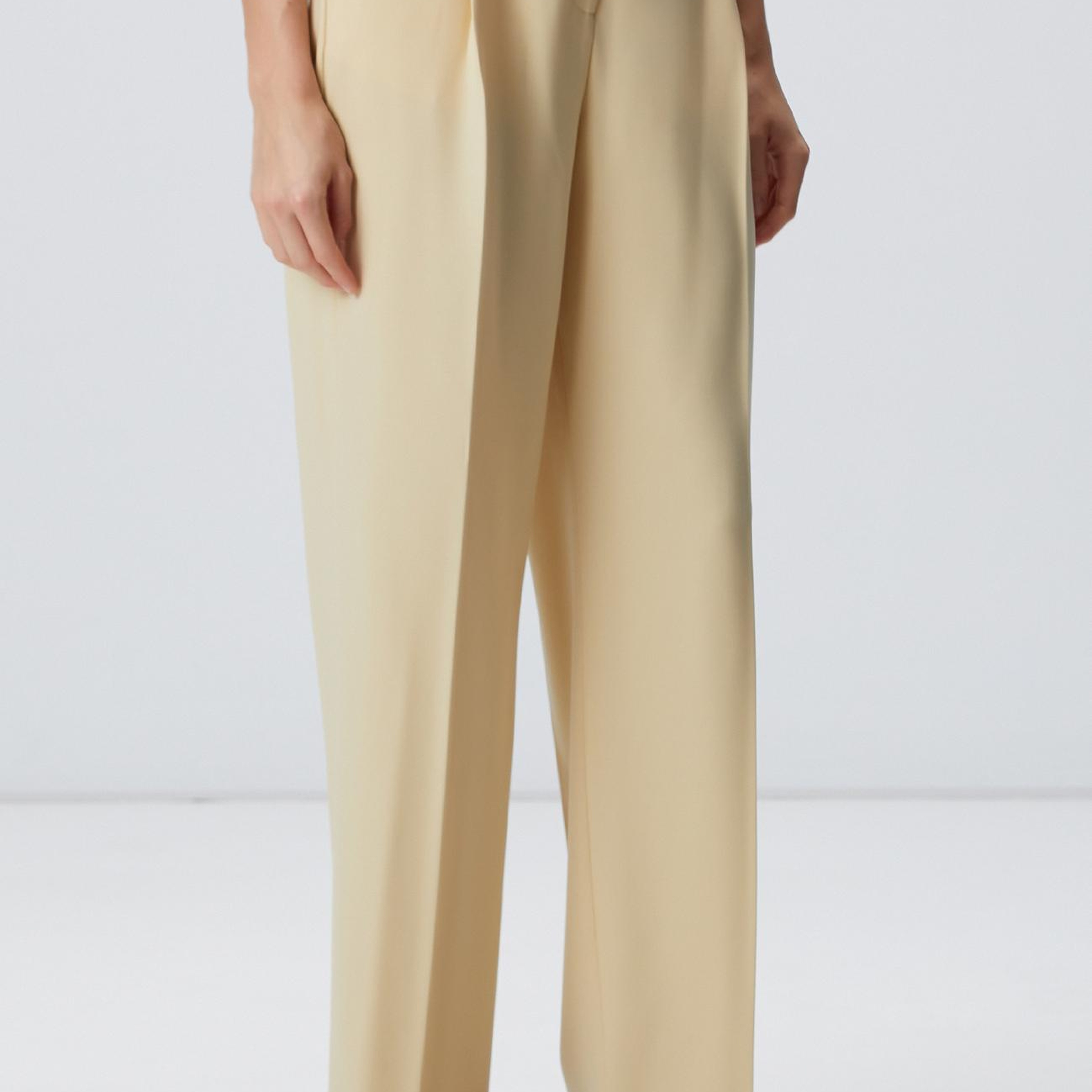 Network Kadın Sarı Yün Karışımlı Pantolon