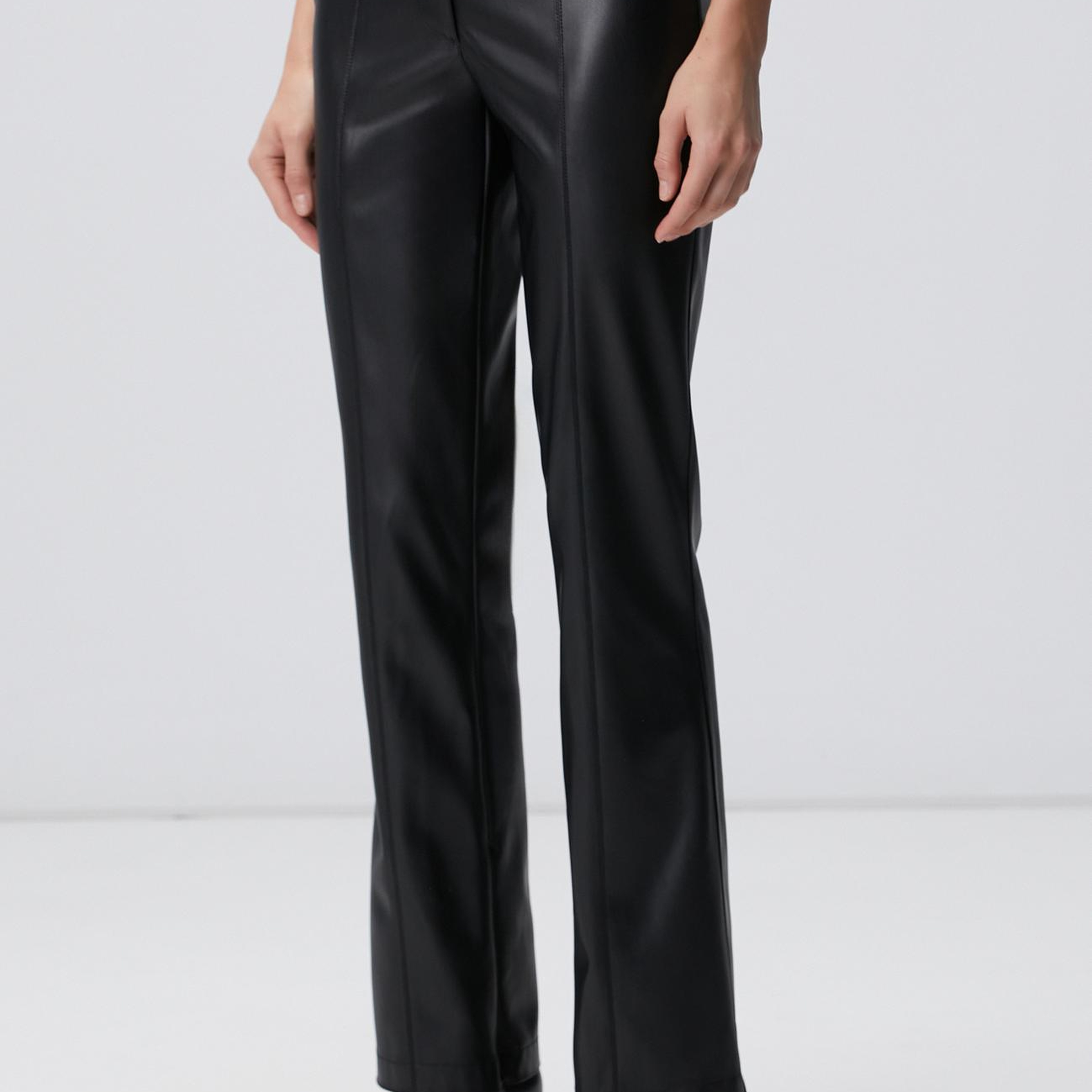 Network Kadın Siyah Vegan Deri Pantolon