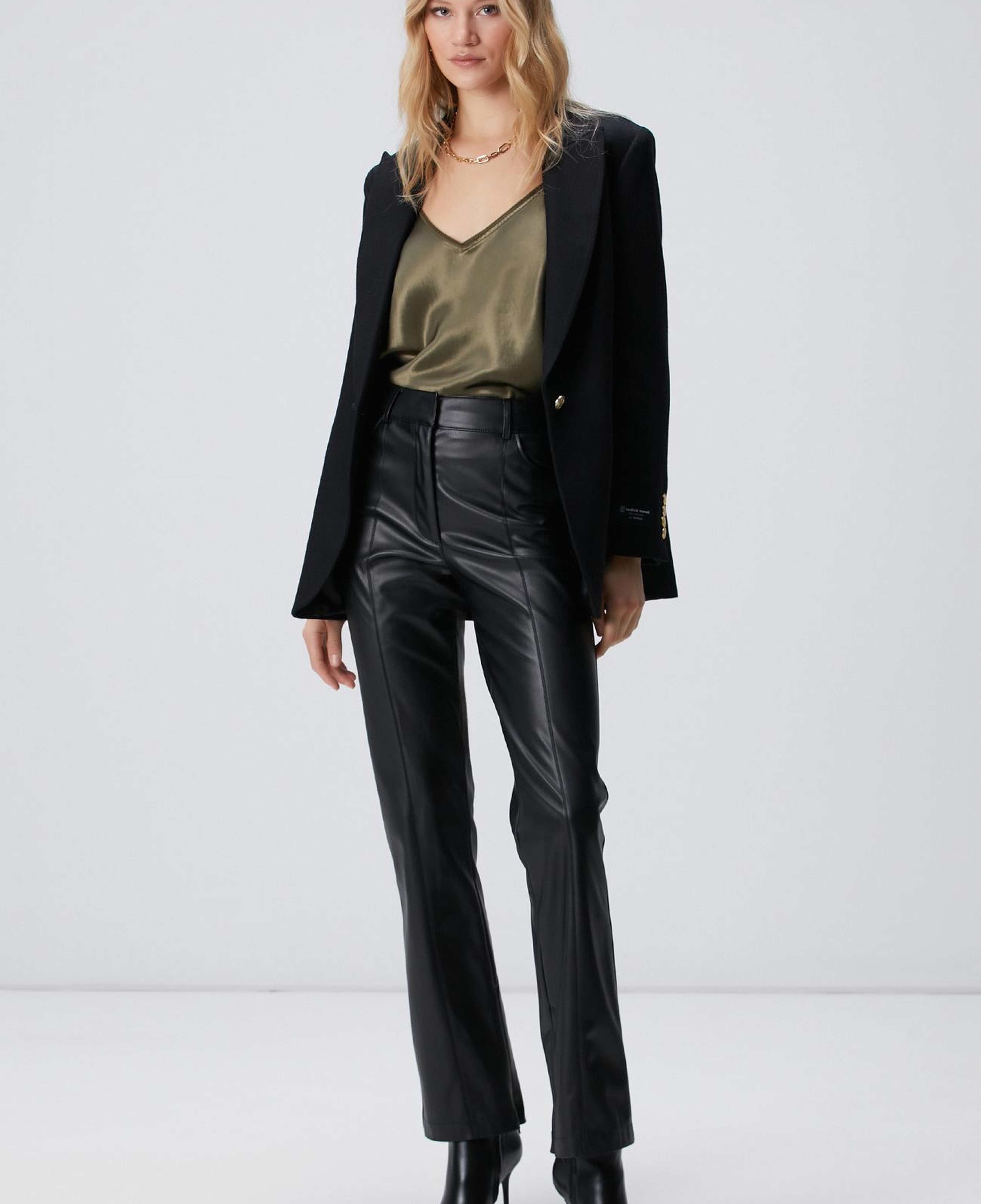 Network Kadın Siyah Vegan Deri Pantolon