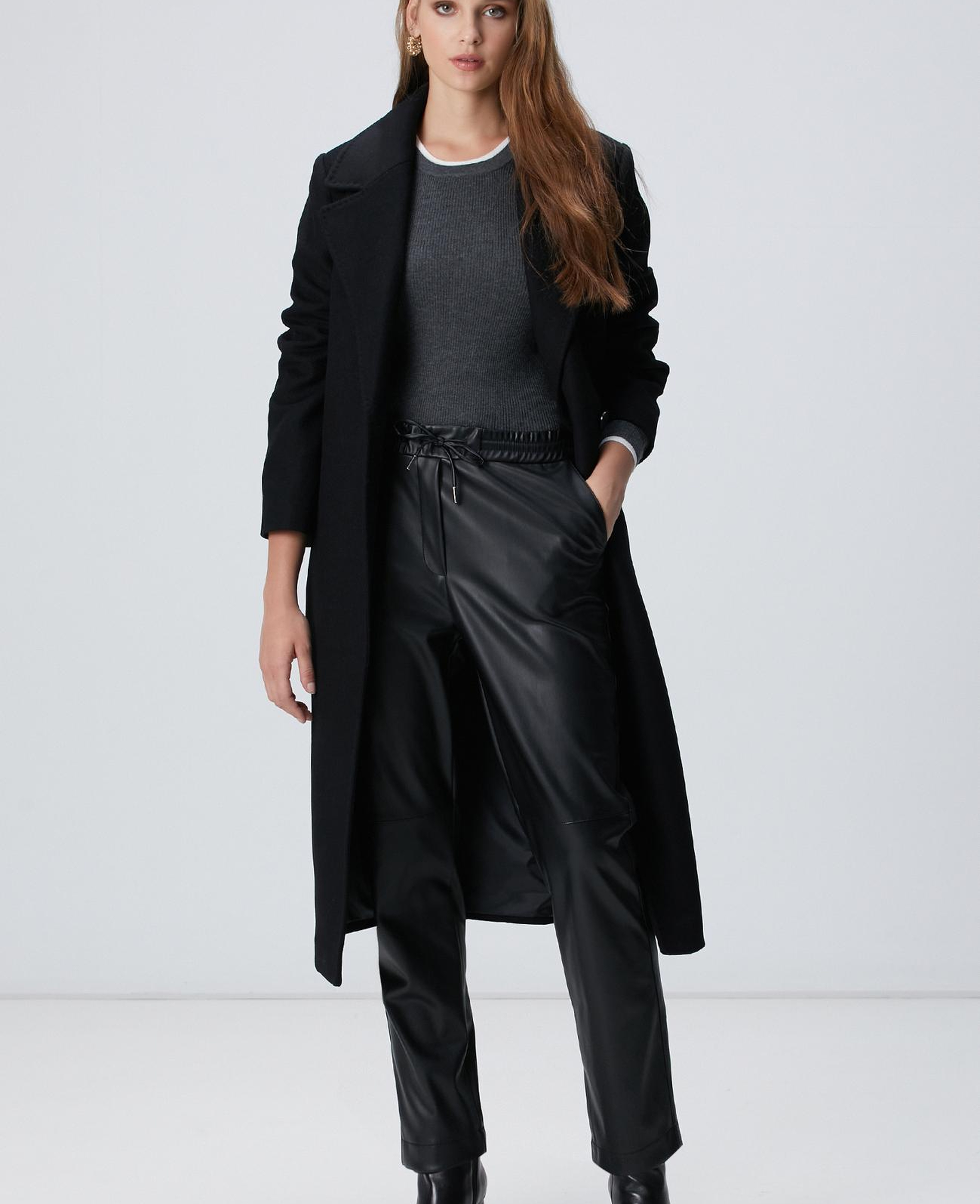 Network Kadın Siyah Vegan Deri Pantolon