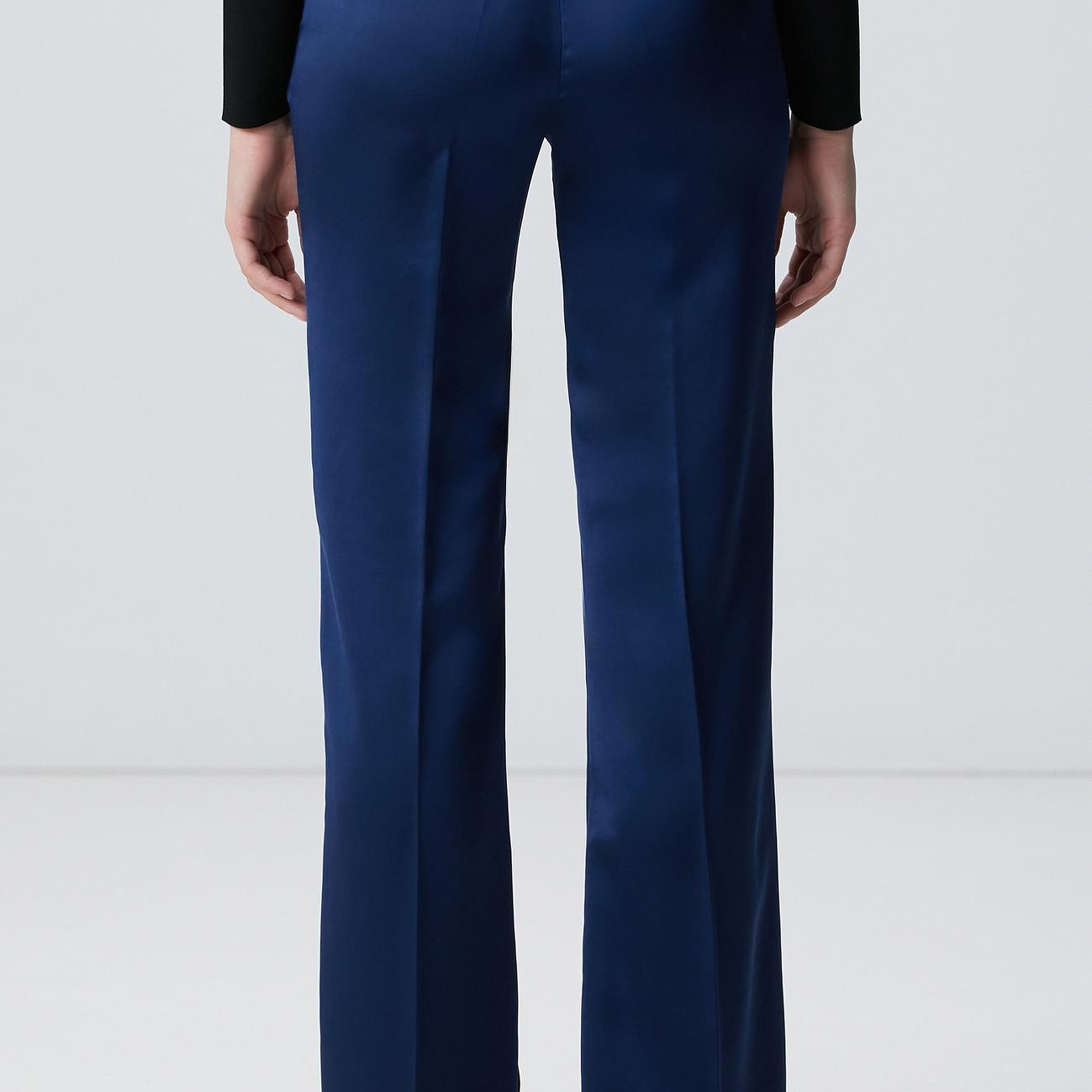 Network Kadın Gece Mavisi Saten Pantolon