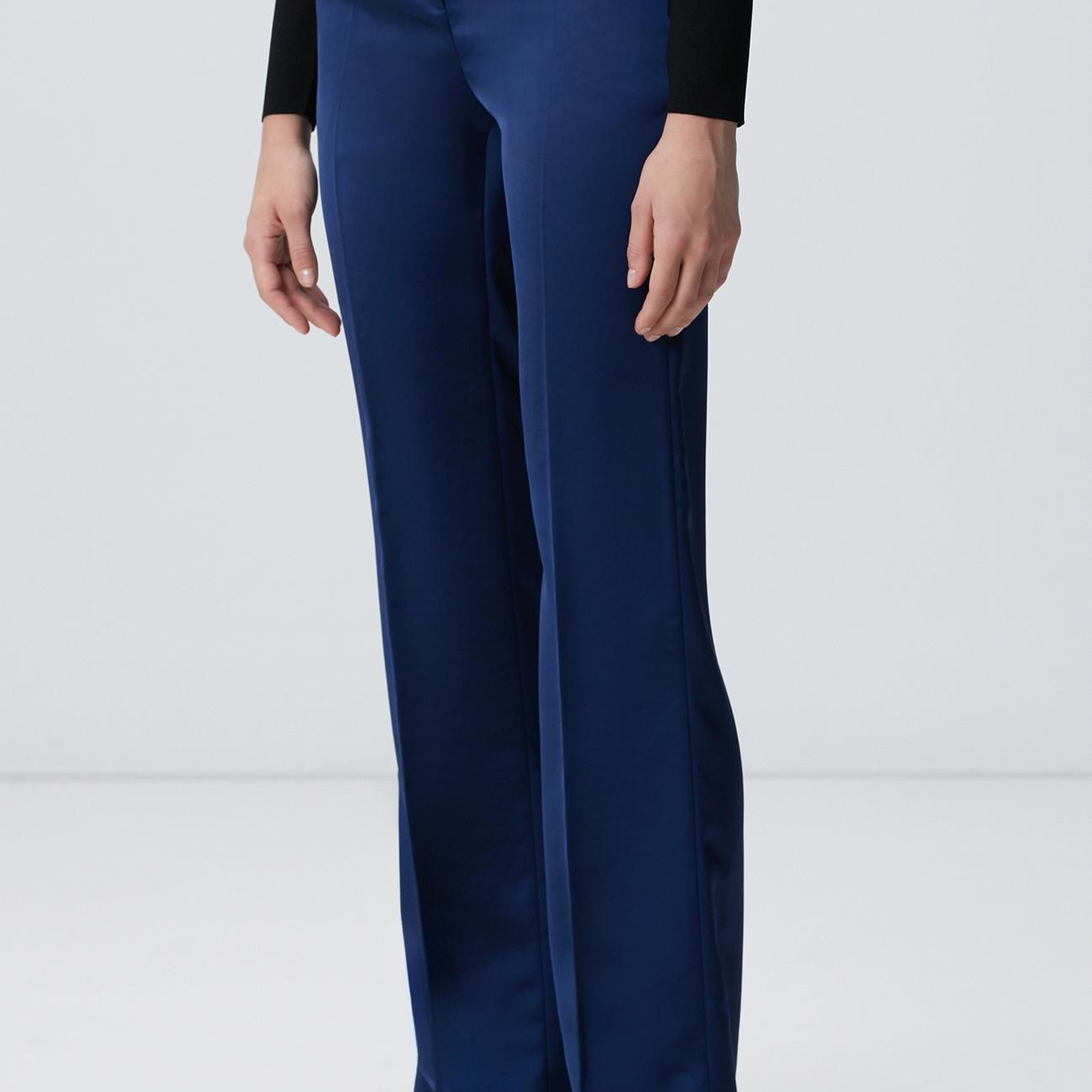 Network Kadın Gece Mavisi Saten Pantolon