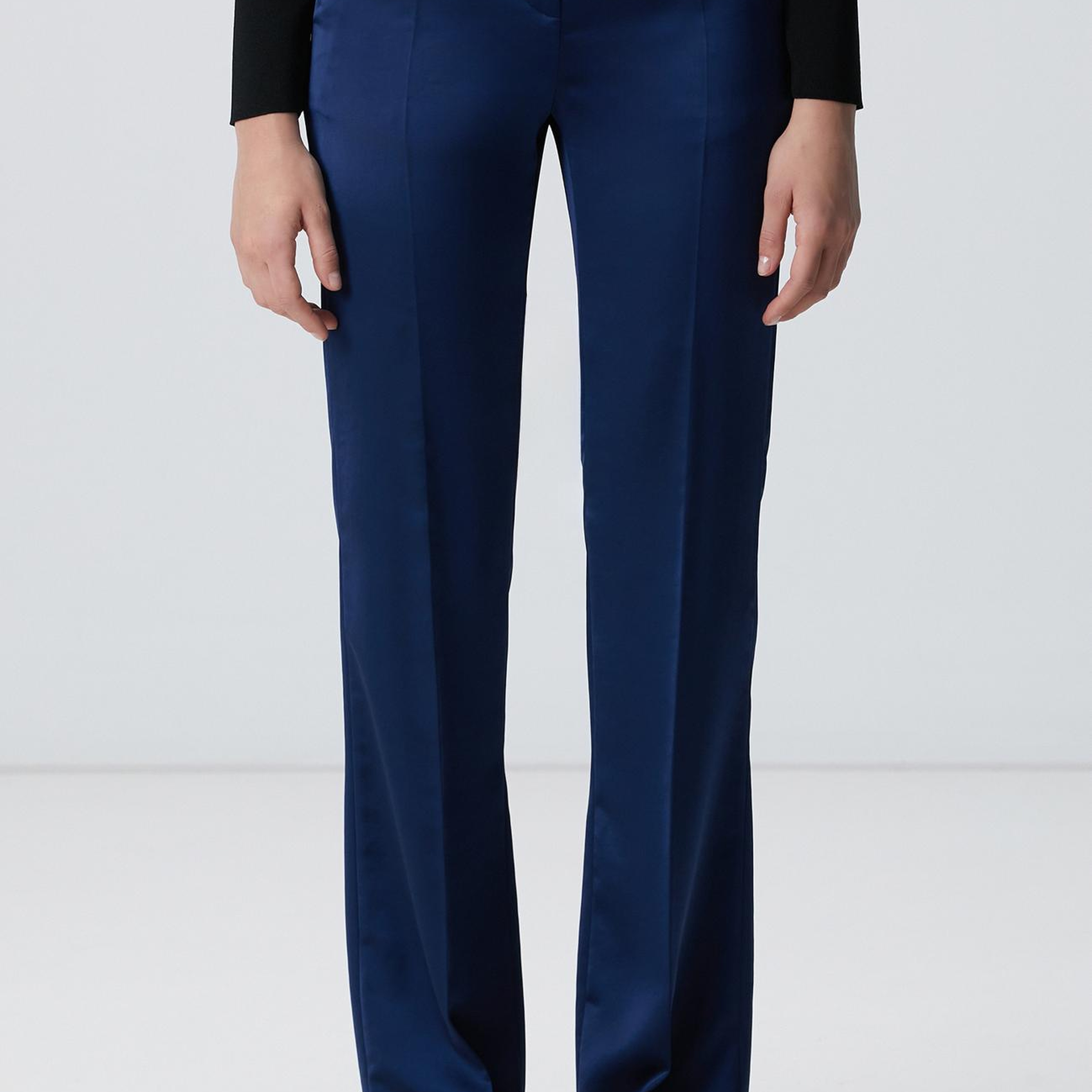 Network Kadın Gece Mavisi Saten Pantolon